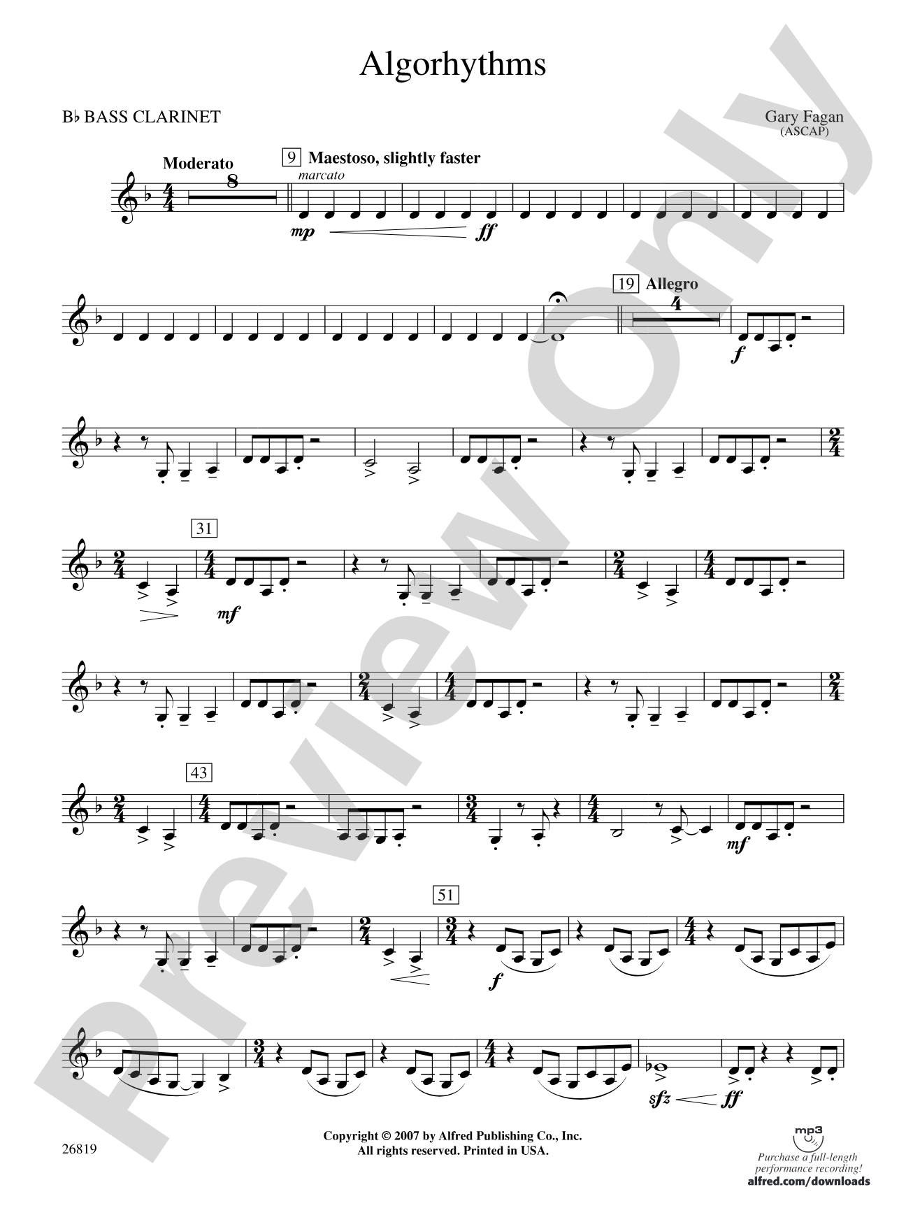 Algorhythms: B-flat Bass Clarinet