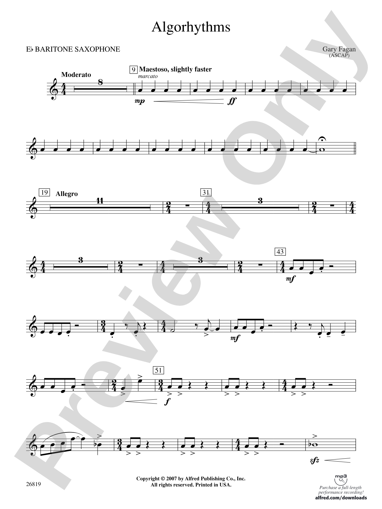 Algorhythms: E-flat Baritone Saxophone