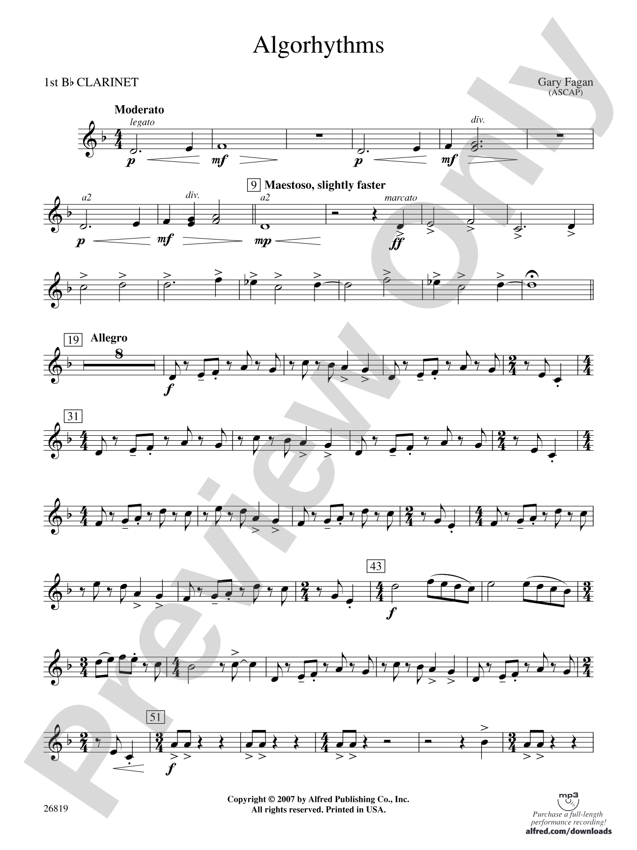 Algorhythms: 1st B-flat Clarinet