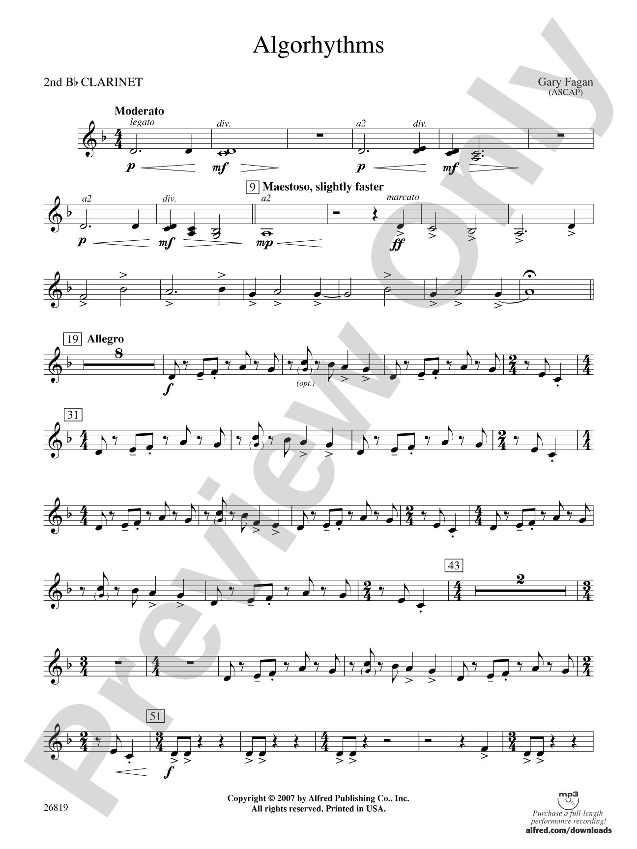 Algorhythms: 2nd B-flat Clarinet