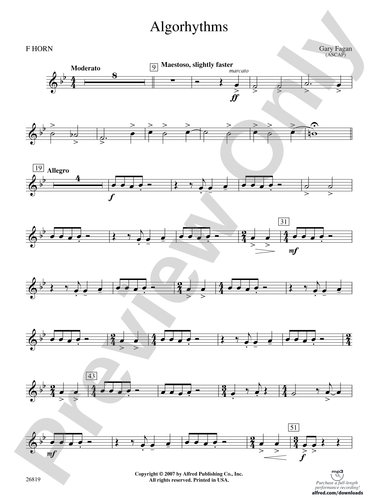 Algorhythms: 1st F Horn