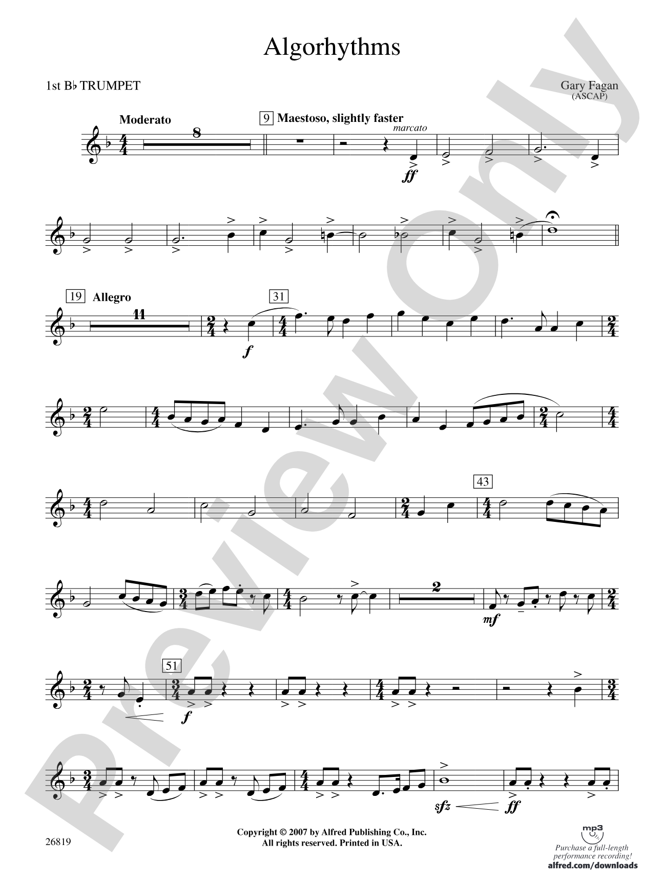 Algorhythms: 1st B-flat Trumpet