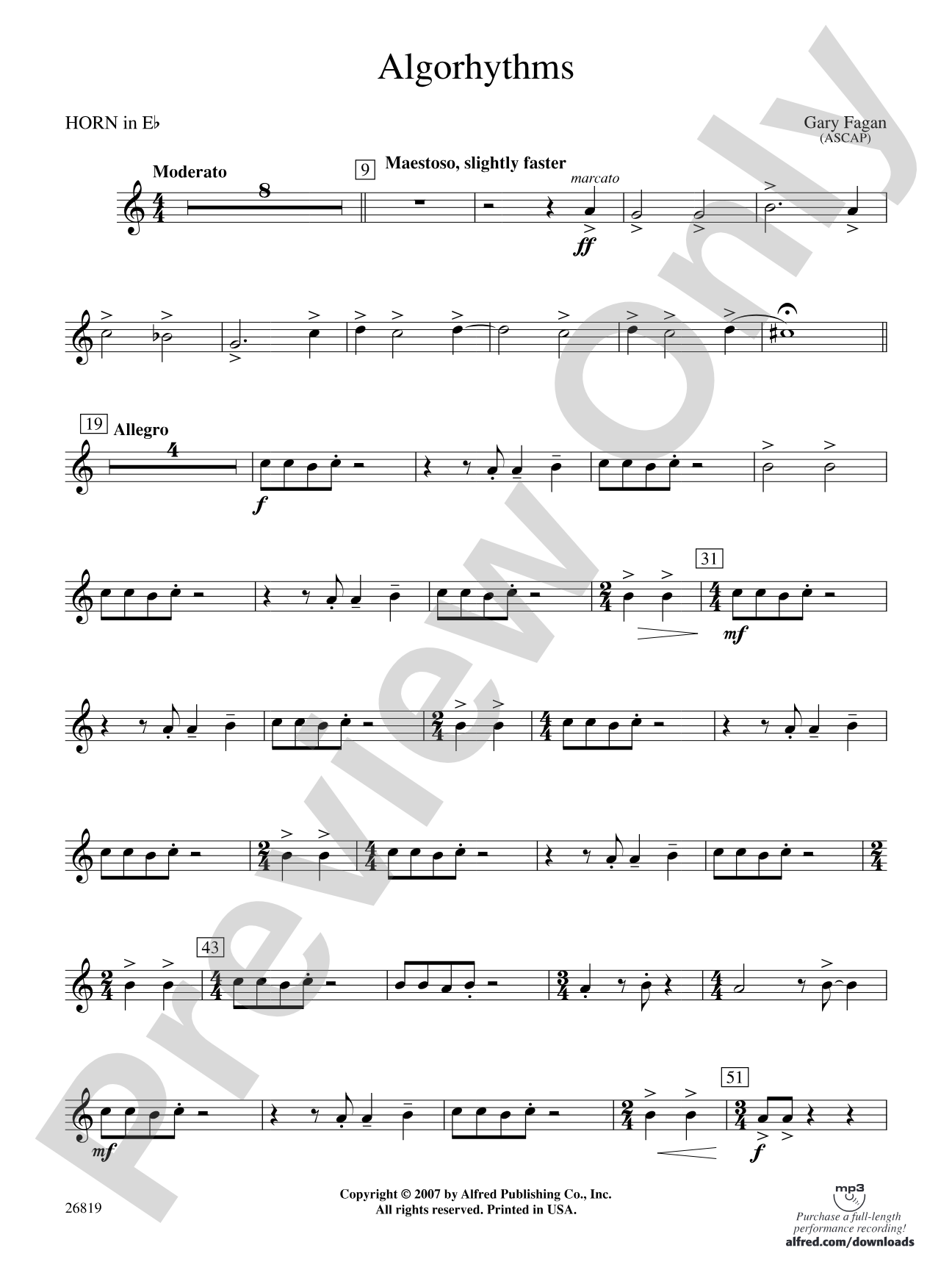 Algorhythms: (wp) 1st Horn in E-flat