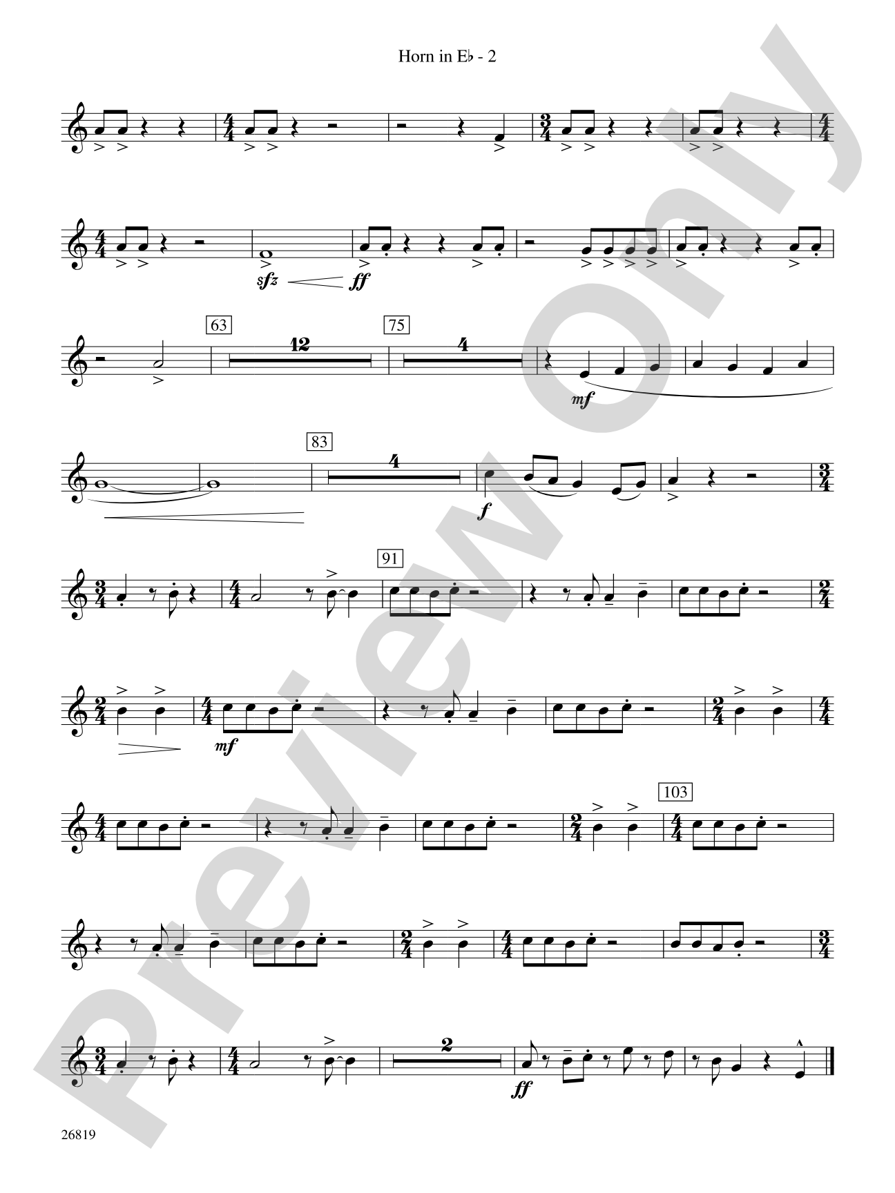 Algorhythms: (wp) 1st Horn in E-flat
