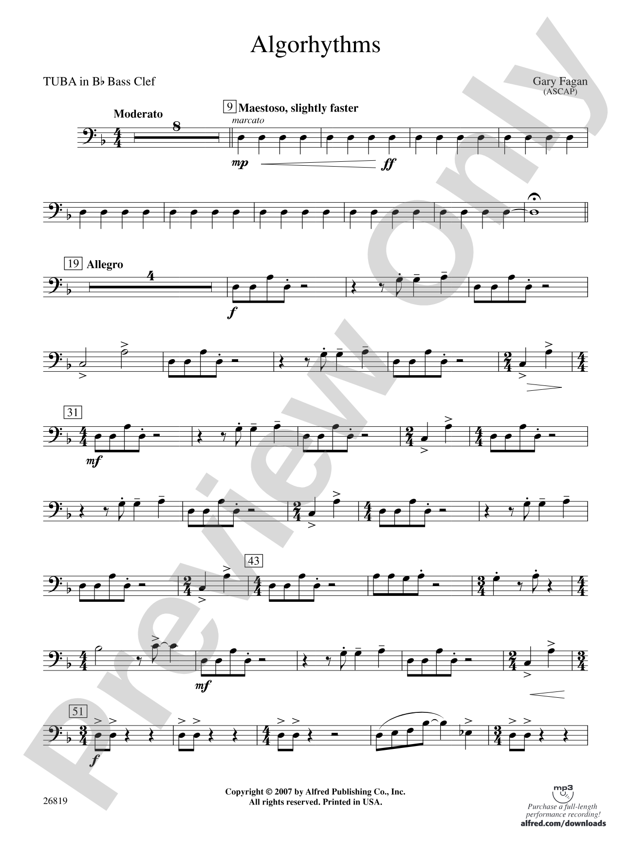 Algorhythms: (wp) B-flat Tuba B.C.