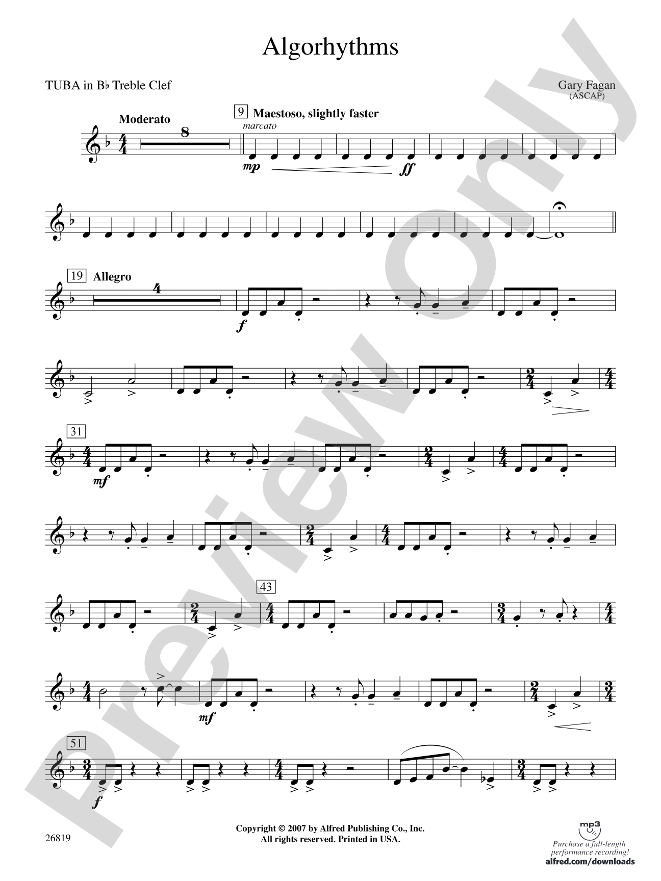 Algorhythms: (wp) B-flat Tuba T.C.