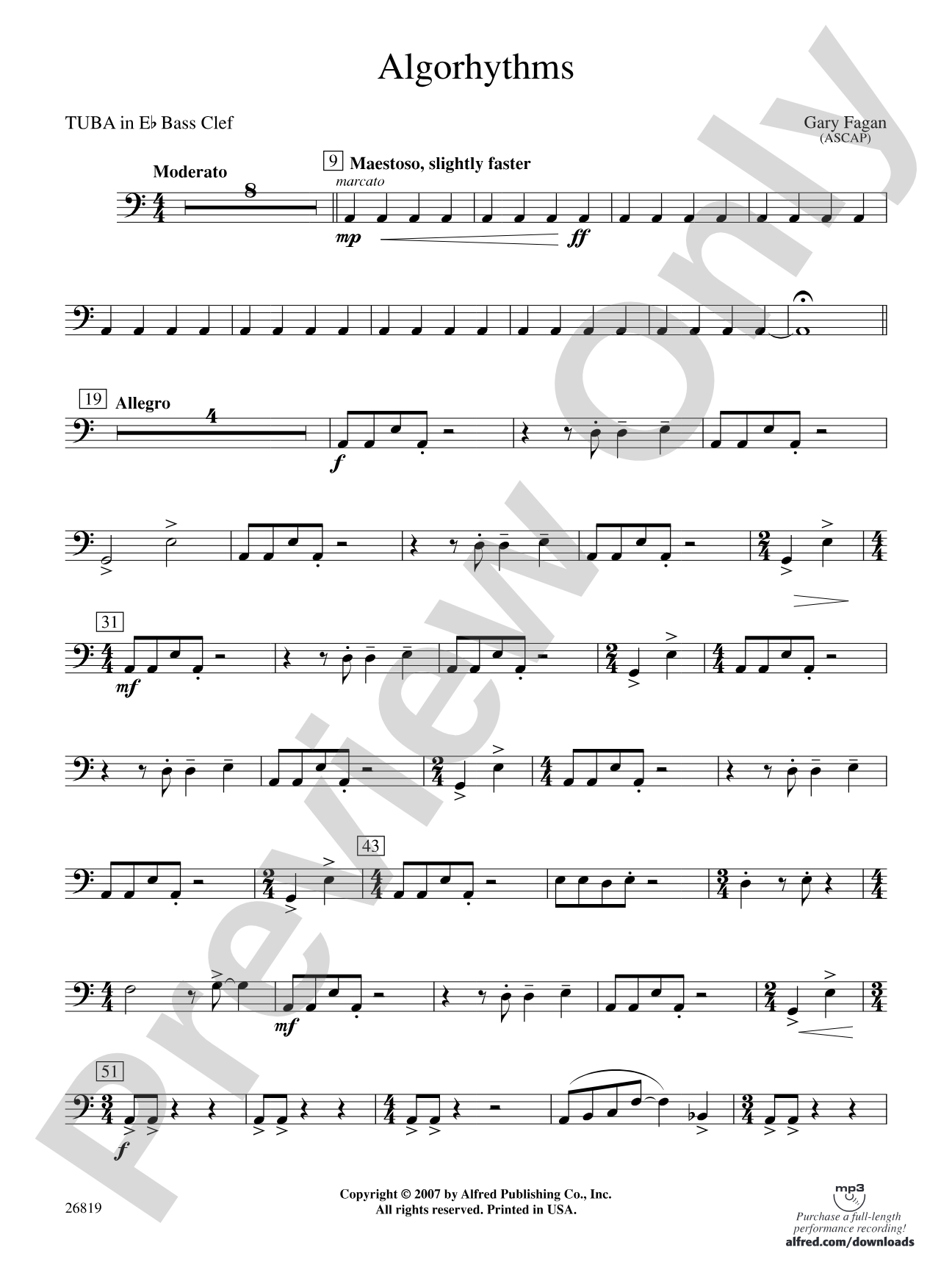 Algorhythms: (wp) E-flat Tuba B.C.