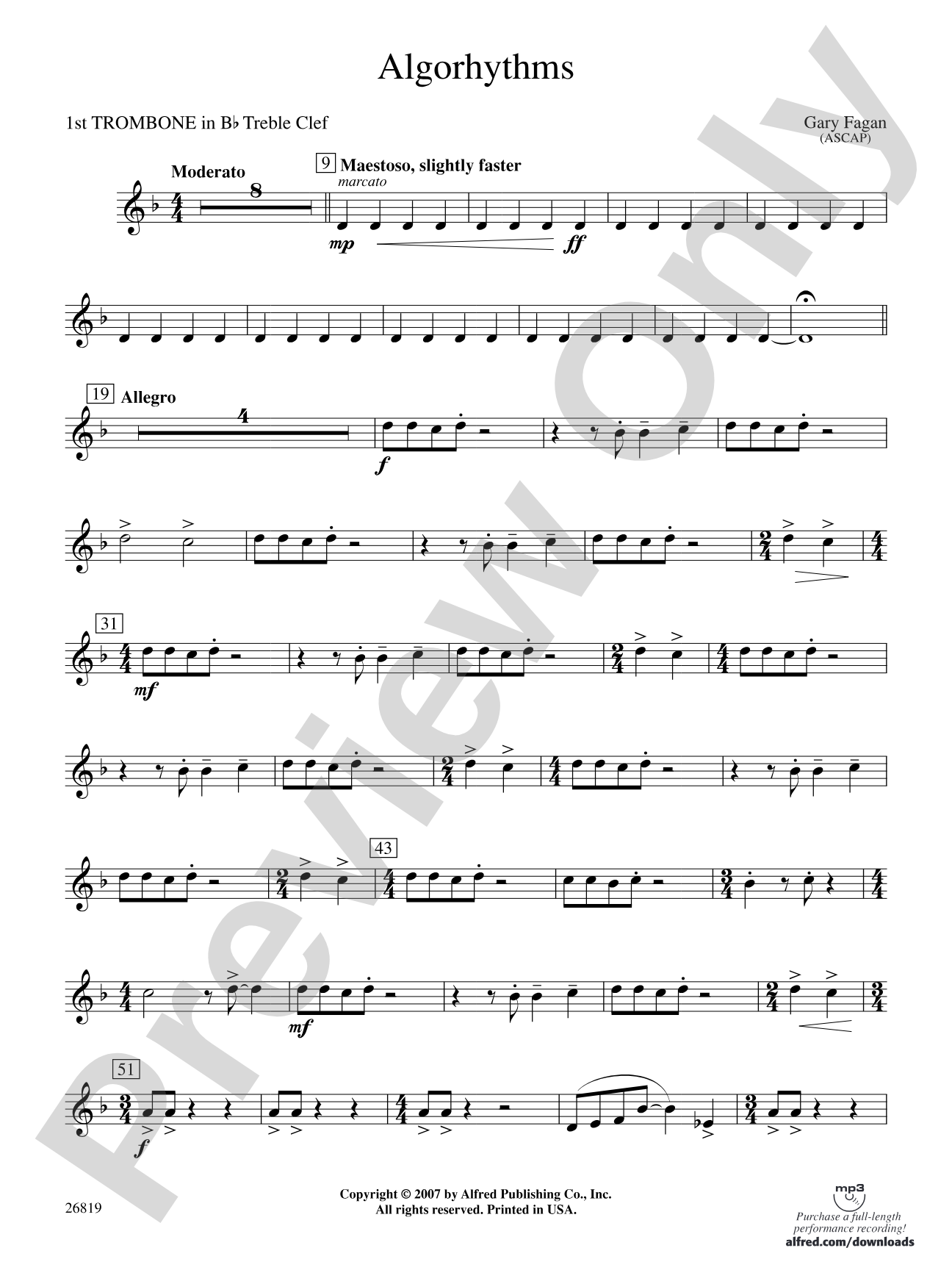 Algorhythms: (wp) 1st B-flat Trombone T.C.