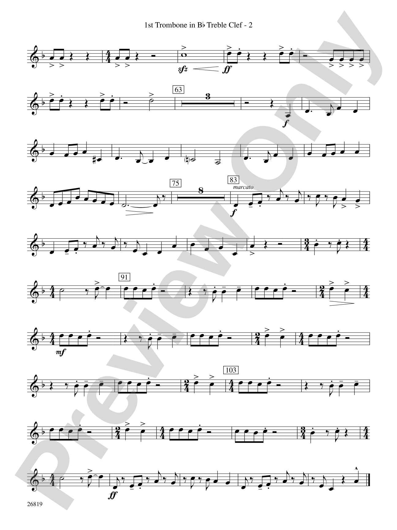 Algorhythms: (wp) 1st B-flat Trombone T.C.