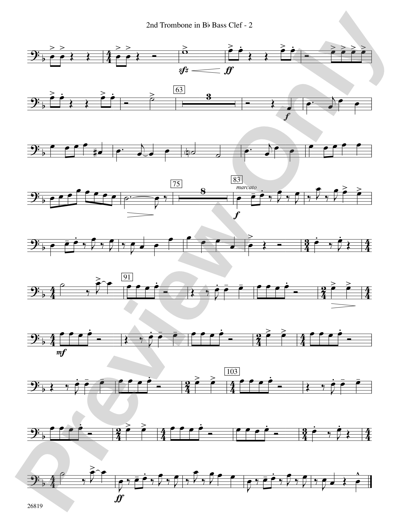 Algorhythms: (wp) 2nd B-flat Trombone B.C.
