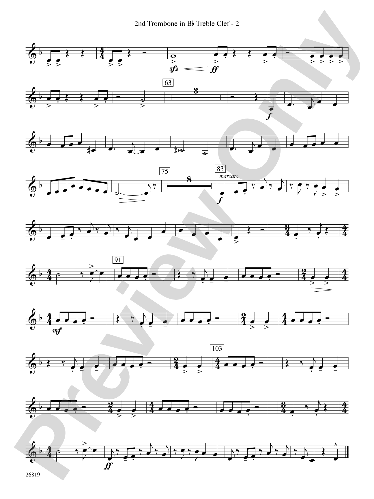 Algorhythms: (wp) 2nd B-flat Trombone T.C.