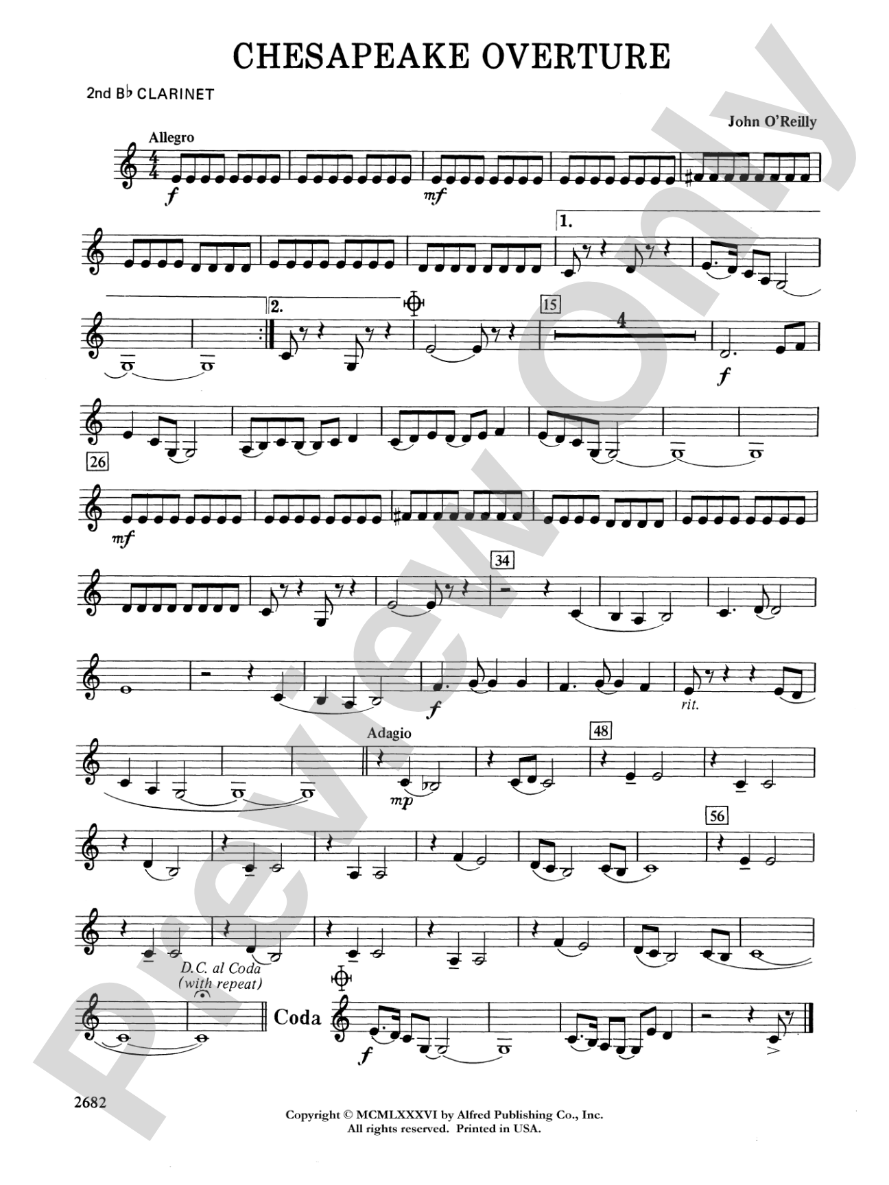Chesapeake Overture: 2nd B-flat Clarinet