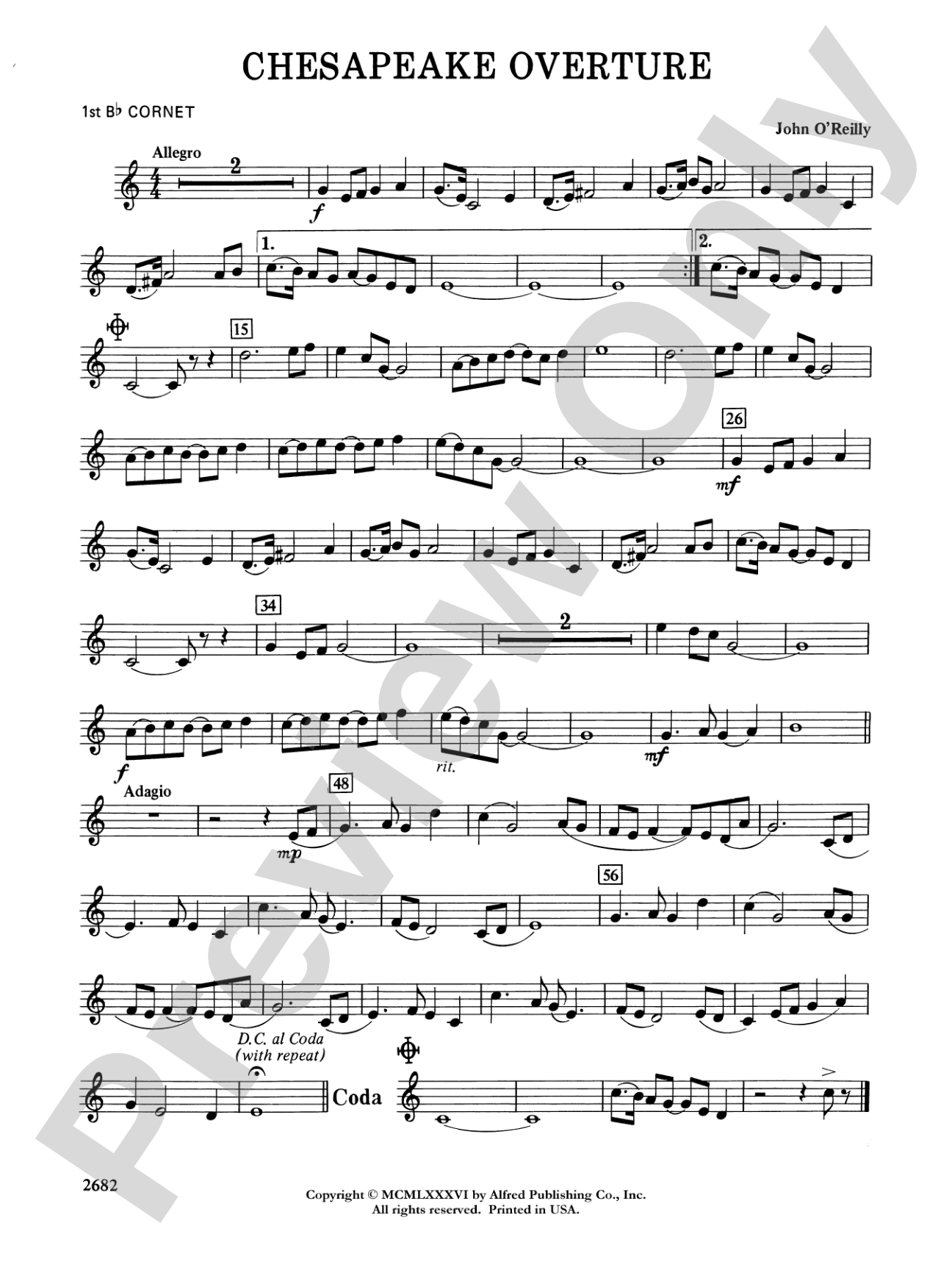 Chesapeake Overture: 1st B-flat Cornet