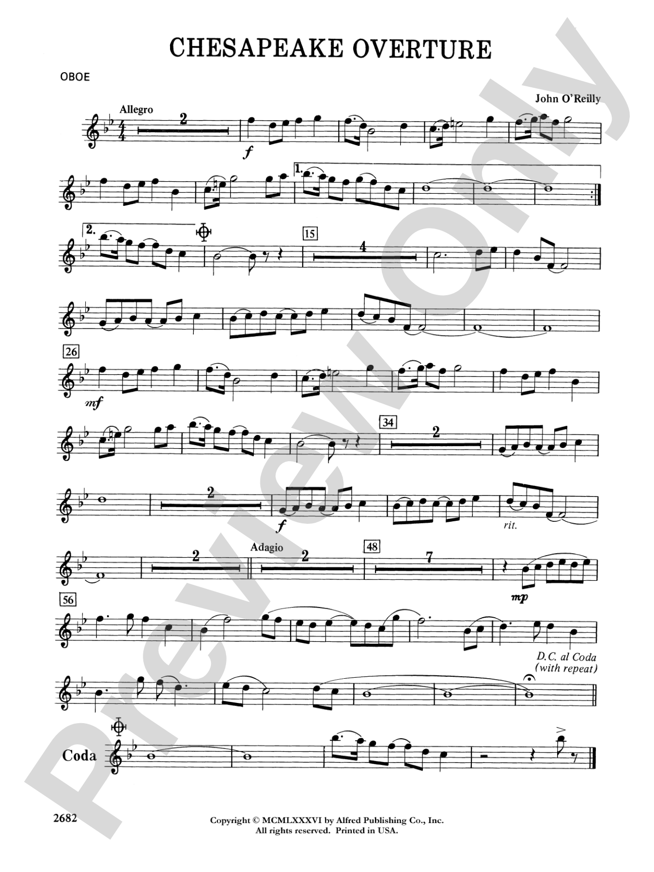 Chesapeake Overture: Oboe