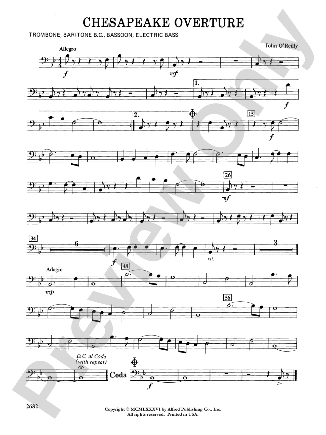 Chesapeake Overture: 1st Trombone