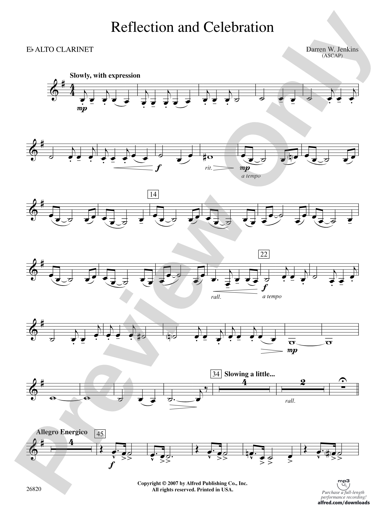 Reflection and Celebration: E-flat Alto Clarinet