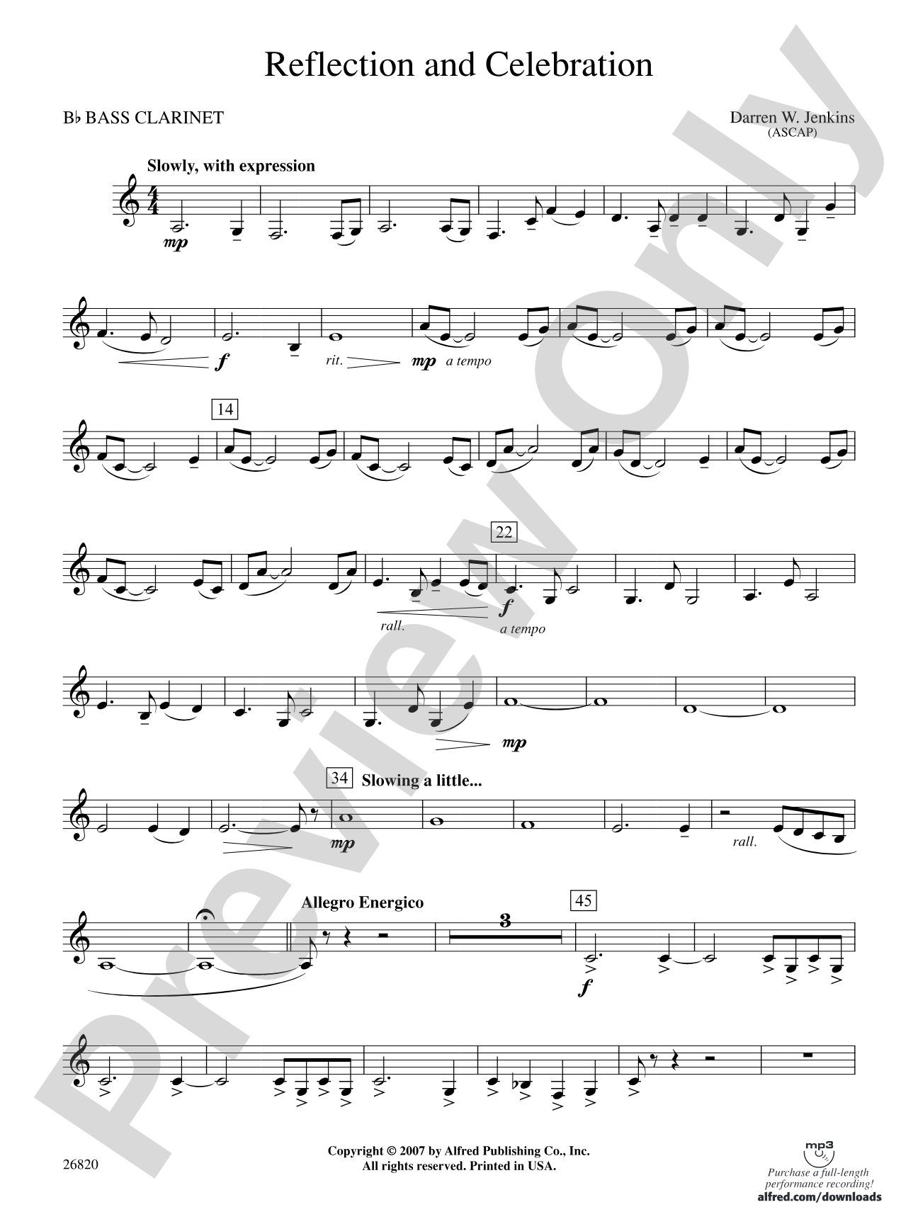 Reflection and Celebration: B-flat Bass Clarinet