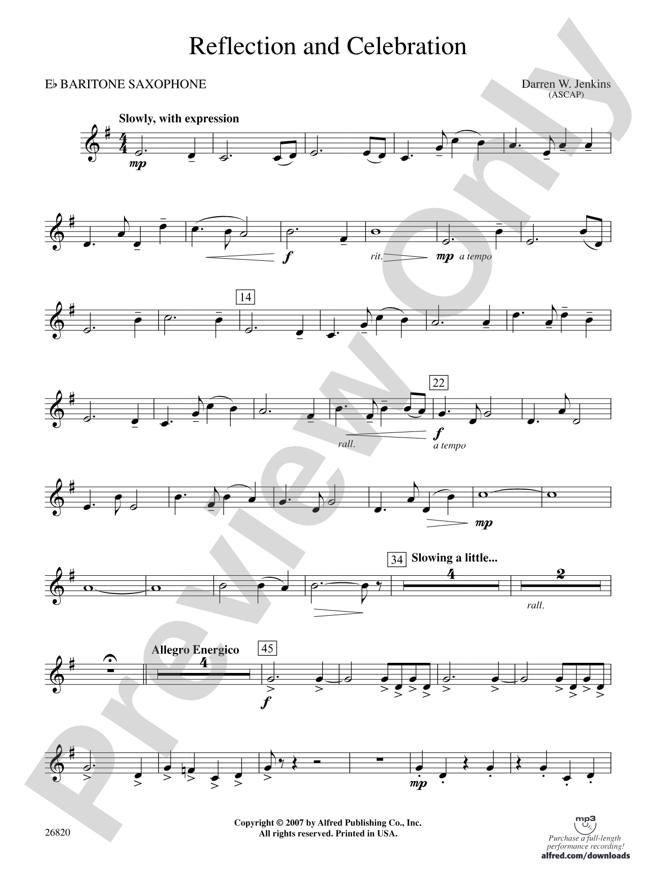 Reflection and Celebration: E-flat Baritone Saxophone