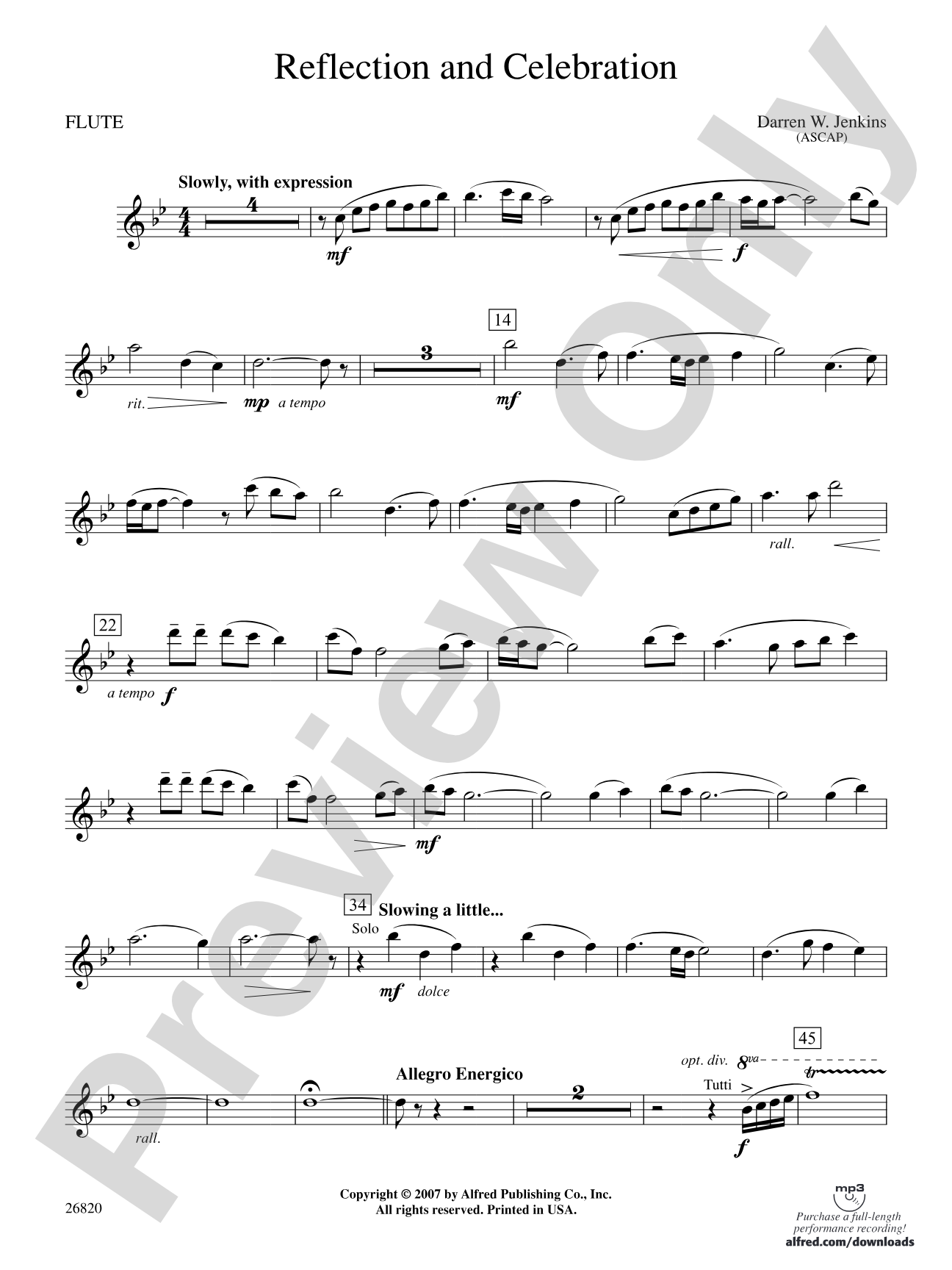 Reflection and Celebration: Flute