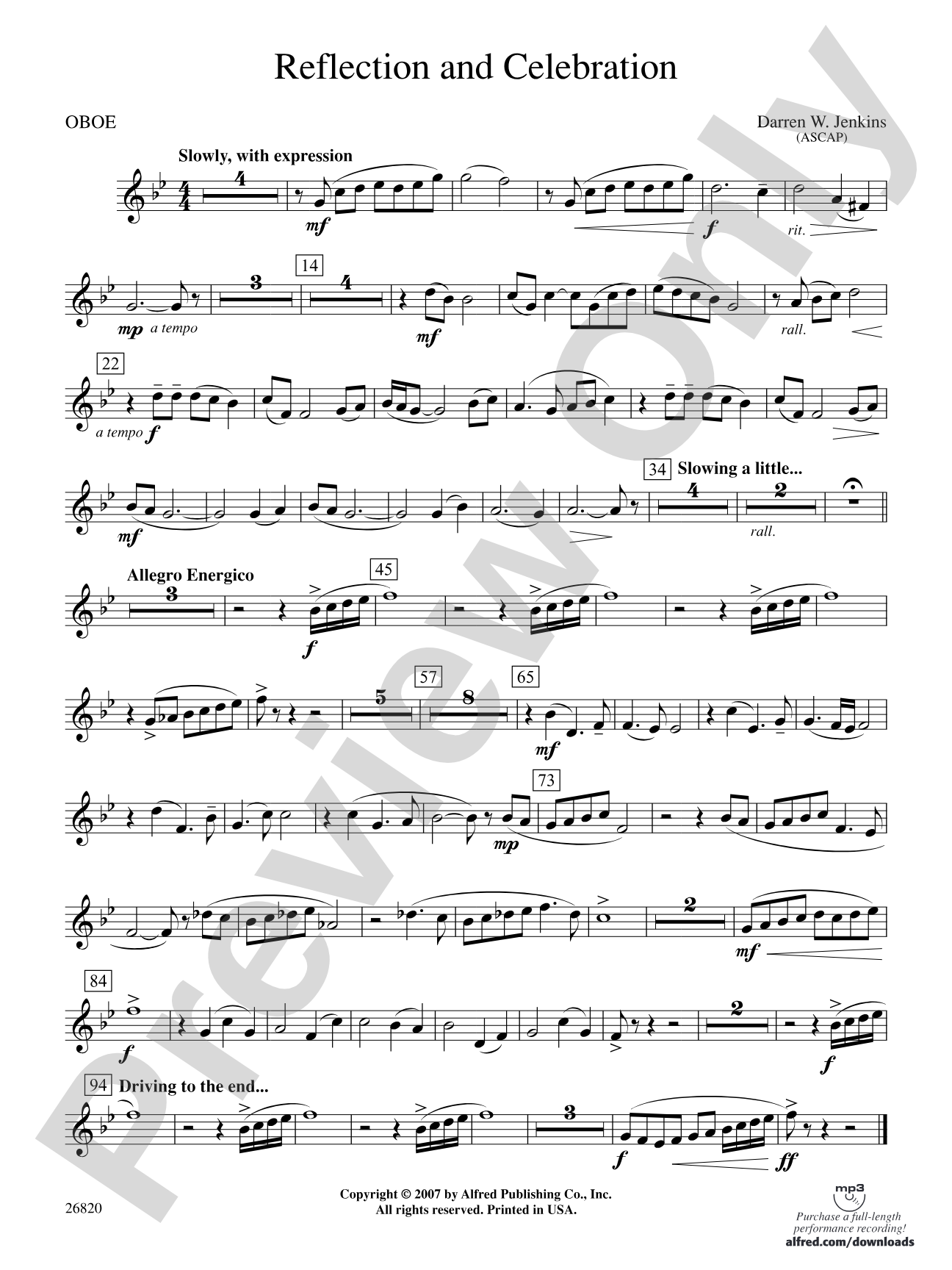 Reflection and Celebration: Oboe