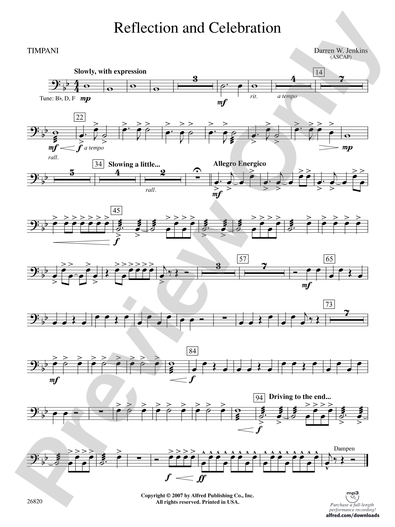 Reflection and Celebration: Timpani