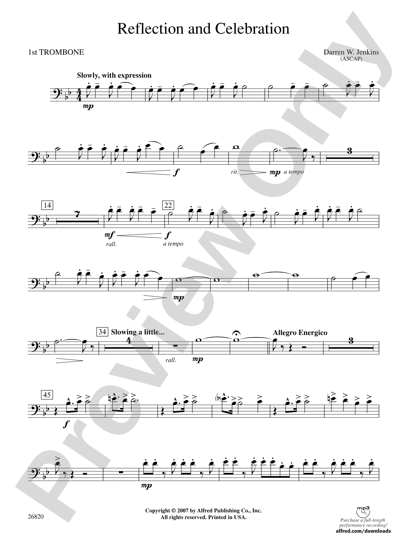 Reflection and Celebration: 1st Trombone