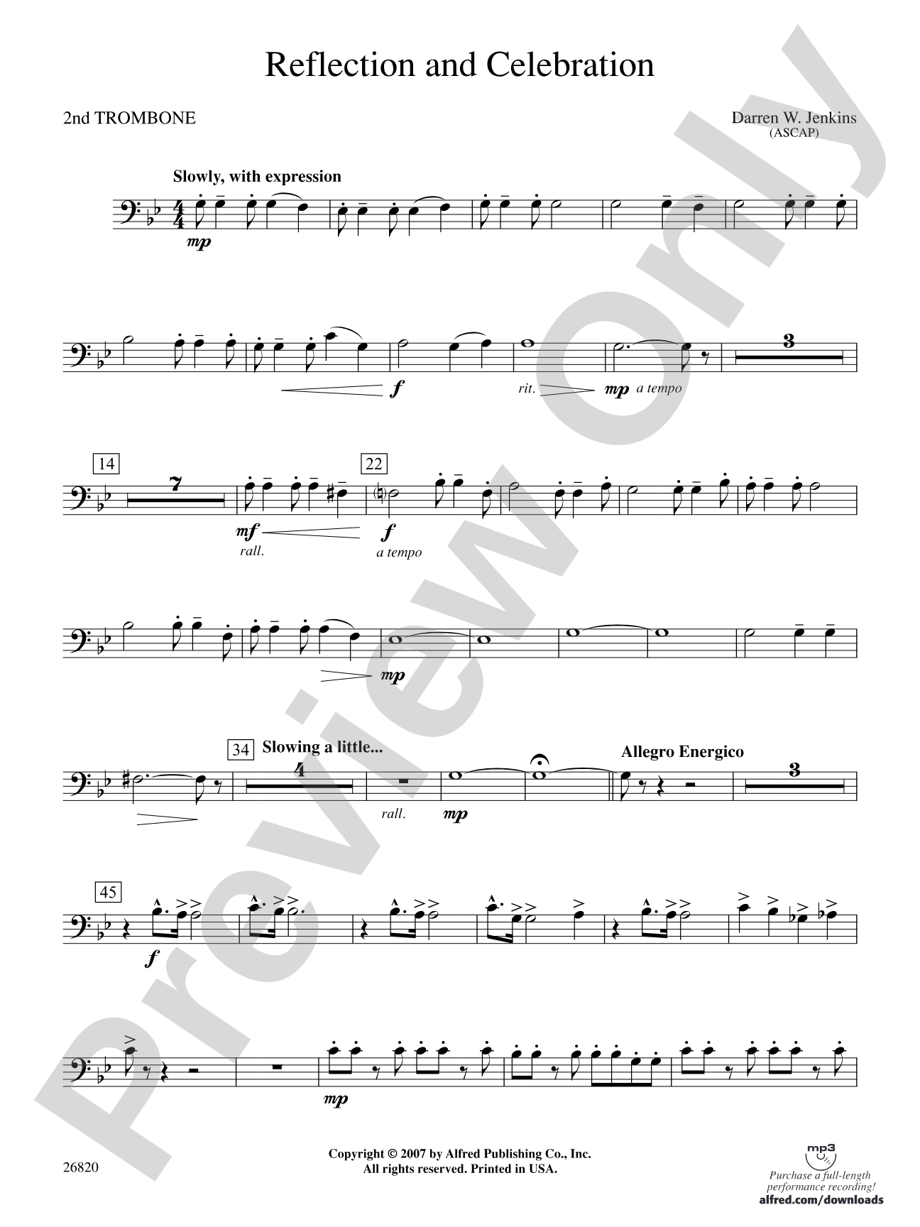 Reflection and Celebration: 2nd Trombone