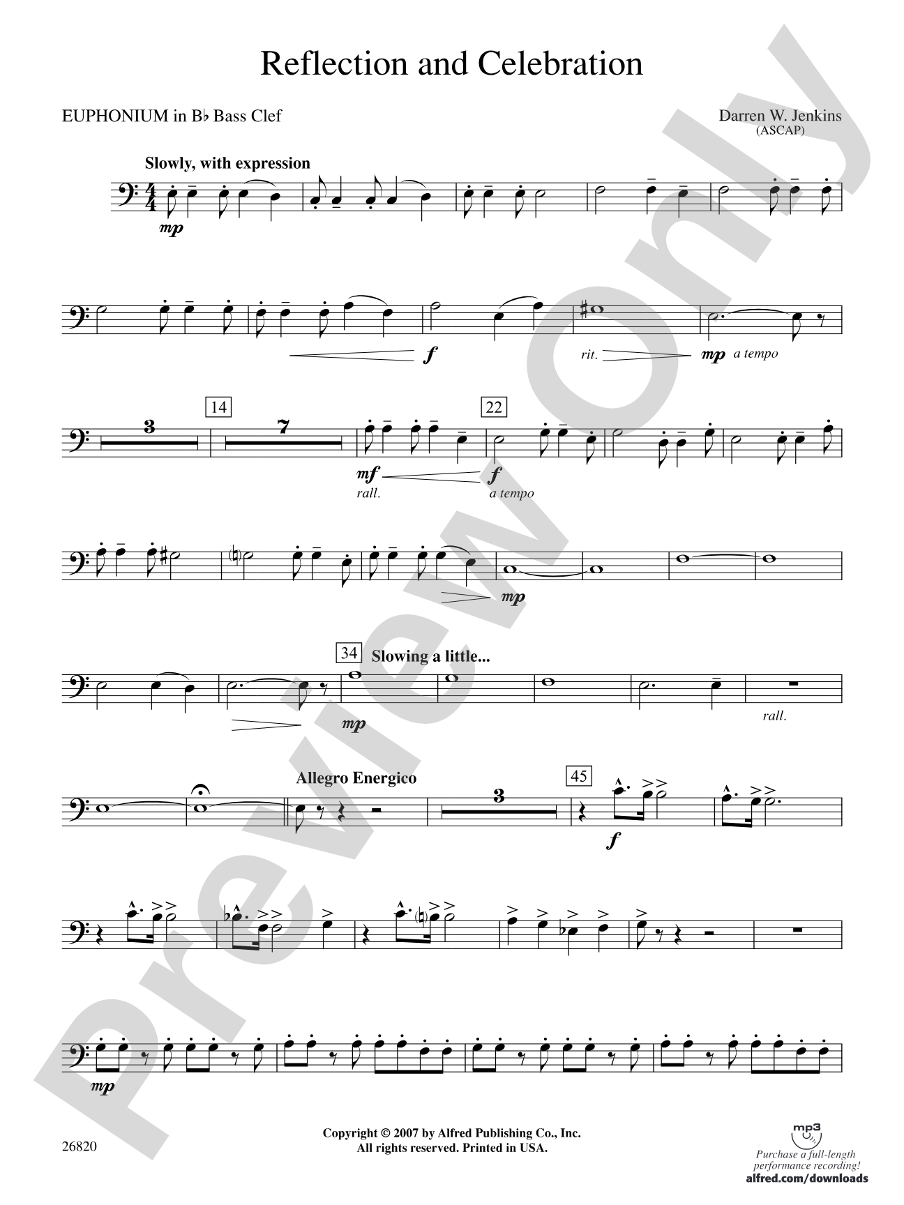 Reflection and Celebration: (wp) B-flat Baritone B.C.