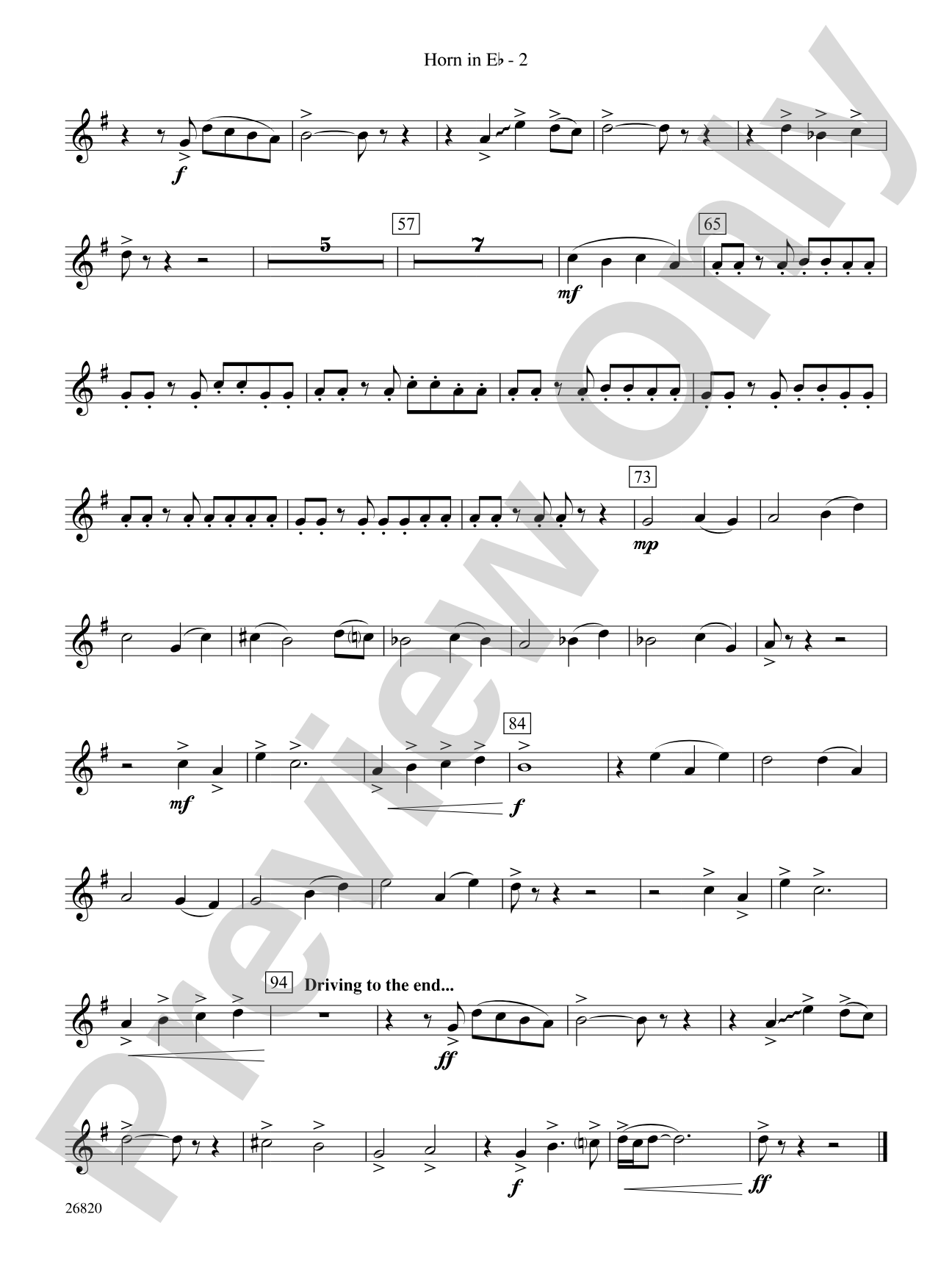 Reflection and Celebration: (wp) 1st Horn in E-flat