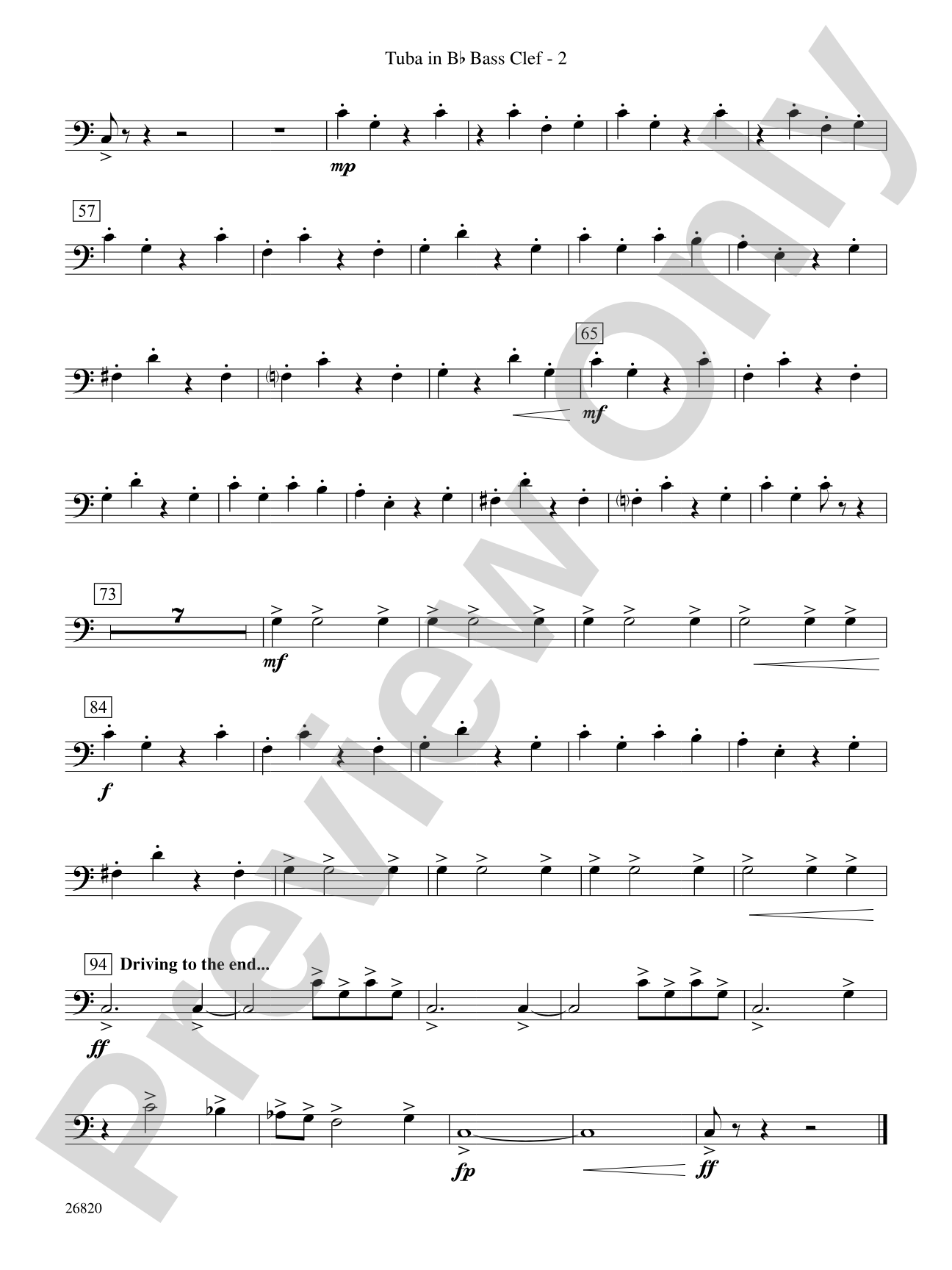 Reflection and Celebration: (wp) B-flat Tuba B.C.
