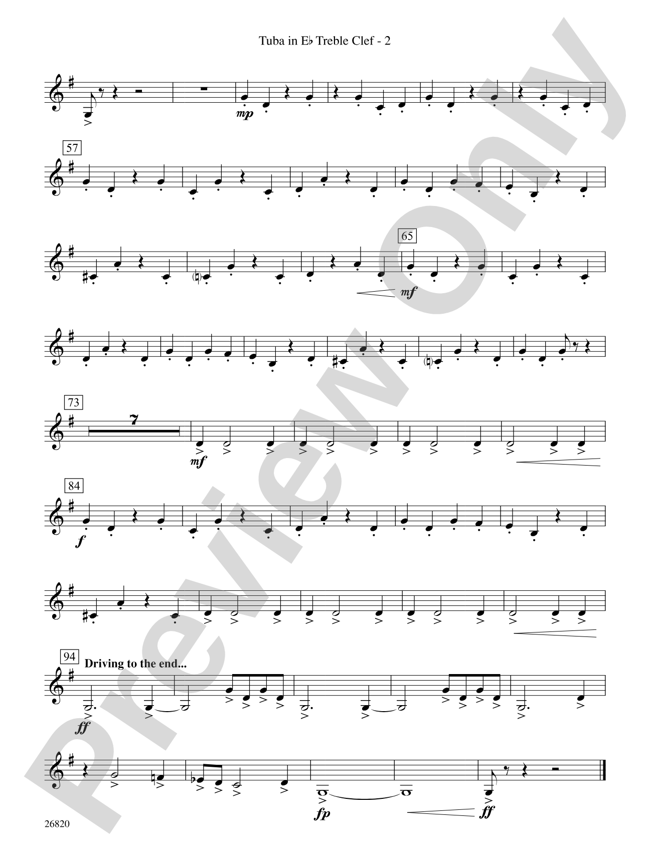 Reflection and Celebration: (wp) E-flat Tuba T.C.