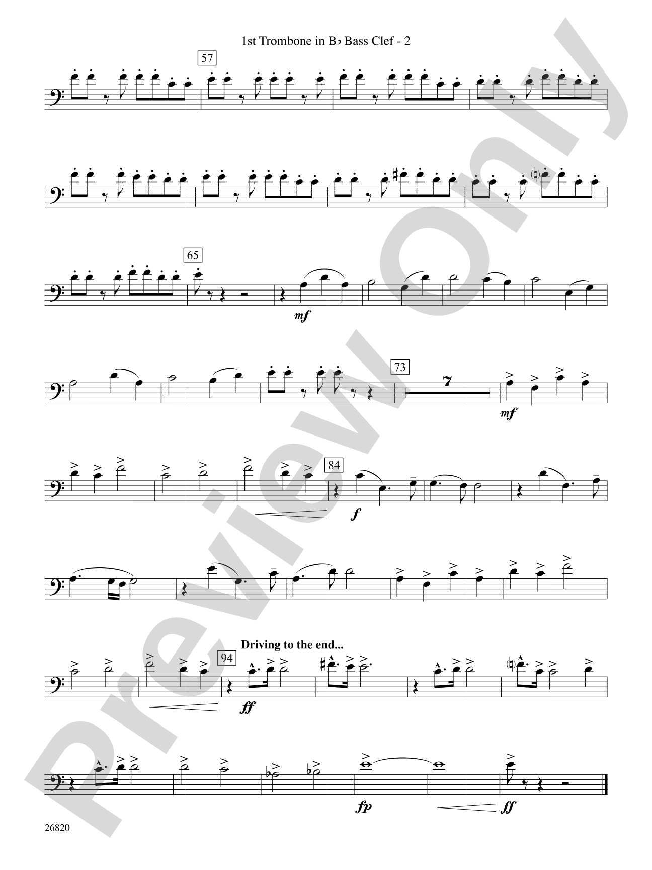 Reflection and Celebration: (wp) 1st B-flat Trombone B.C.