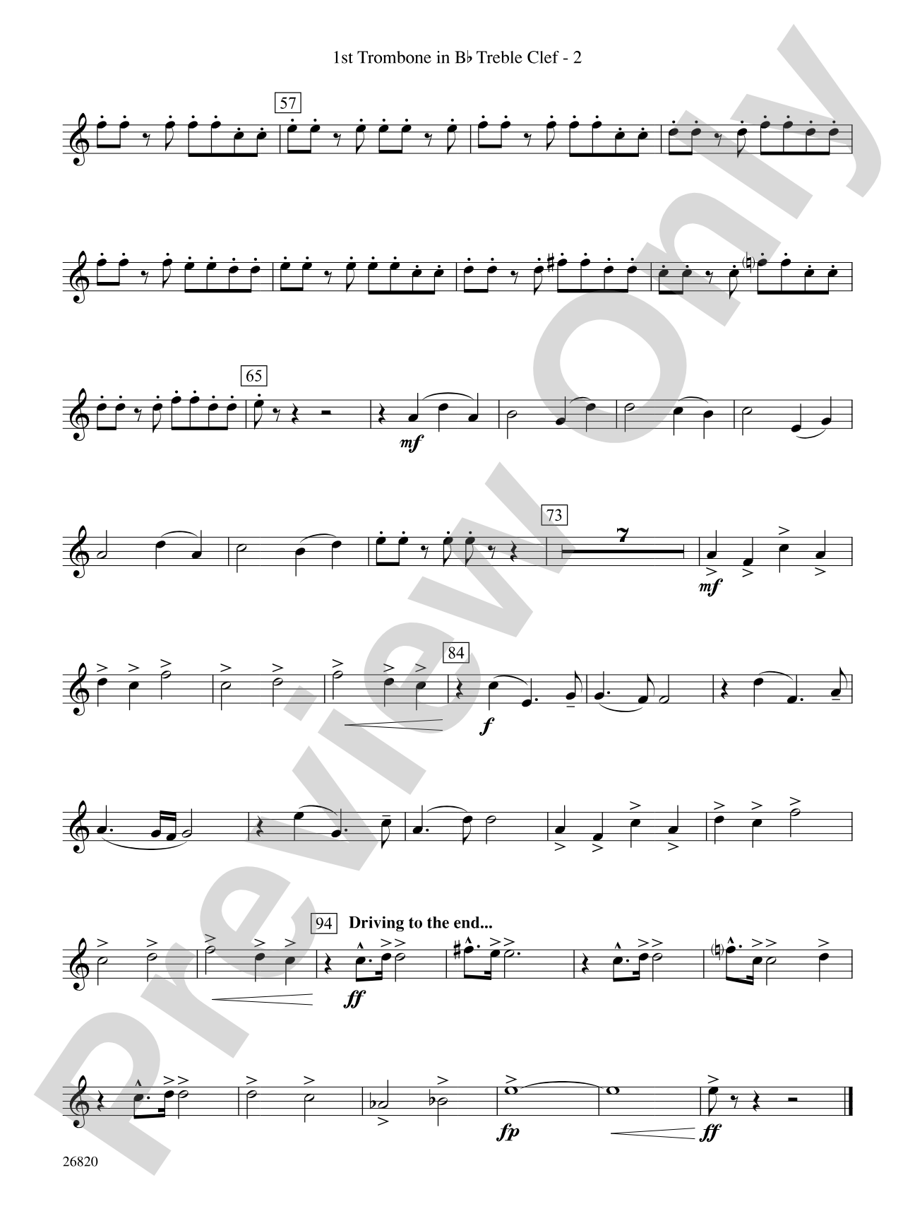 Reflection and Celebration: (wp) 1st B-flat Trombone T.C.