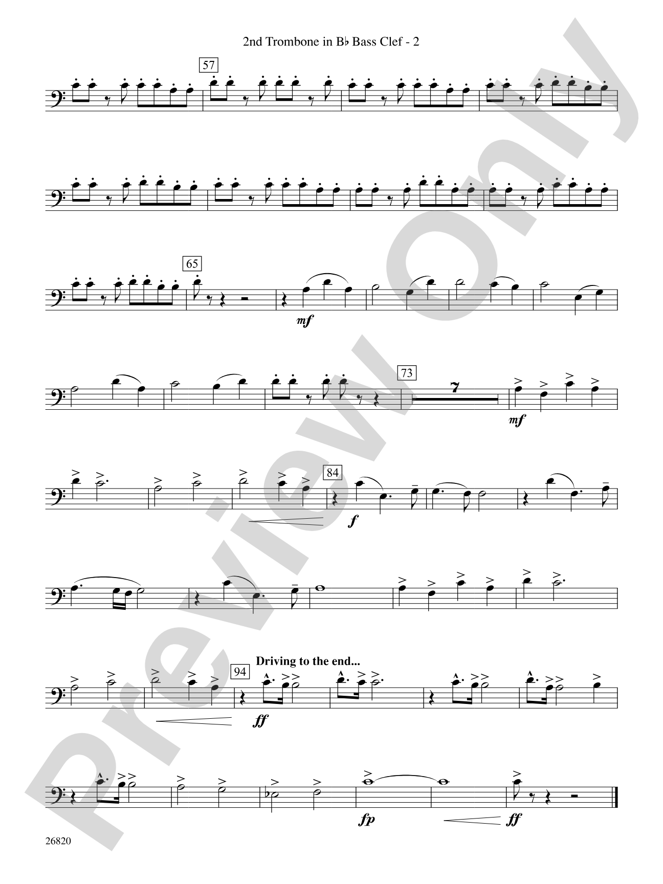Reflection and Celebration: (wp) 2nd B-flat Trombone B.C.