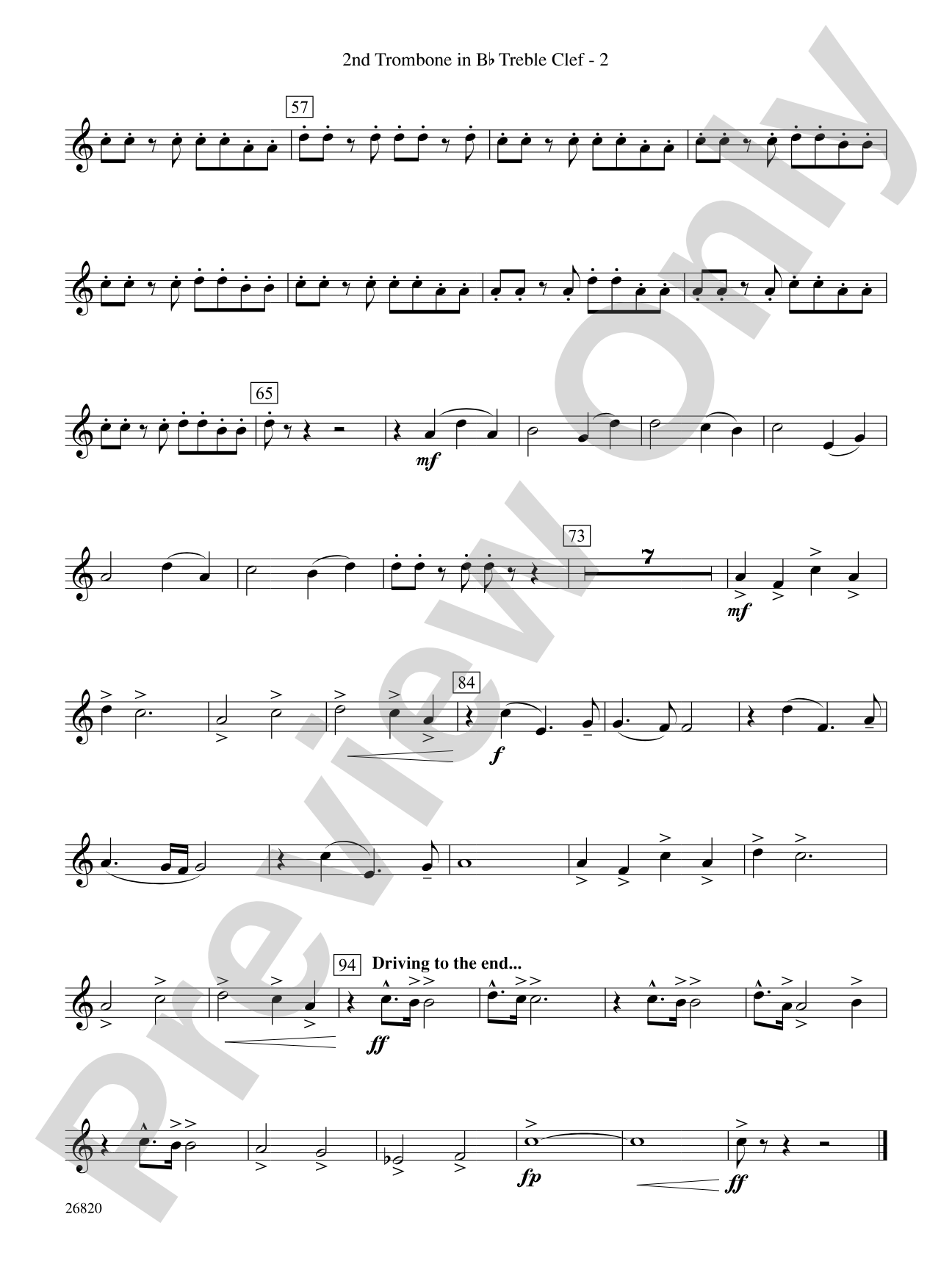 Reflection and Celebration: (wp) 2nd B-flat Trombone T.C.