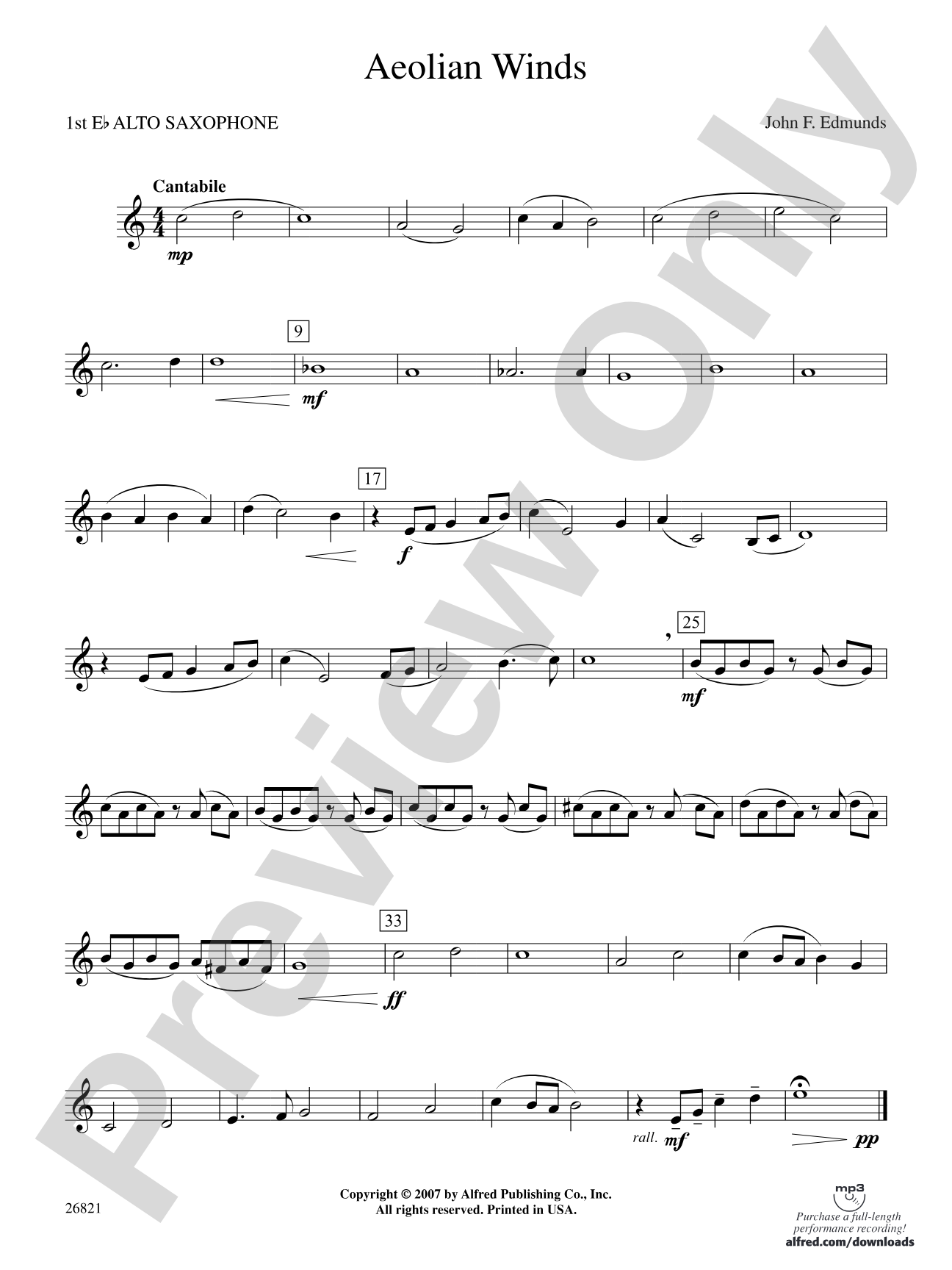 Aeolian Winds: E-flat Alto Saxophone