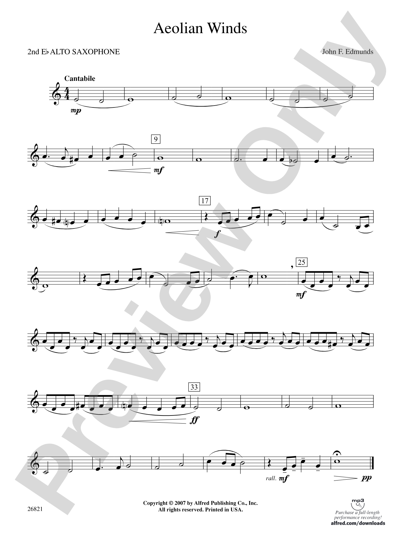 Aeolian Winds: 2nd E-flat Alto Saxophone