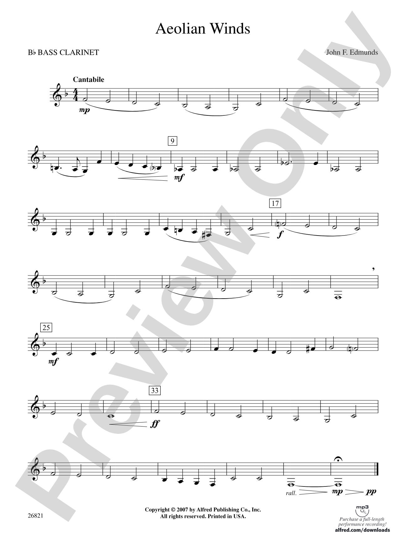 Aeolian Winds: B-flat Bass Clarinet