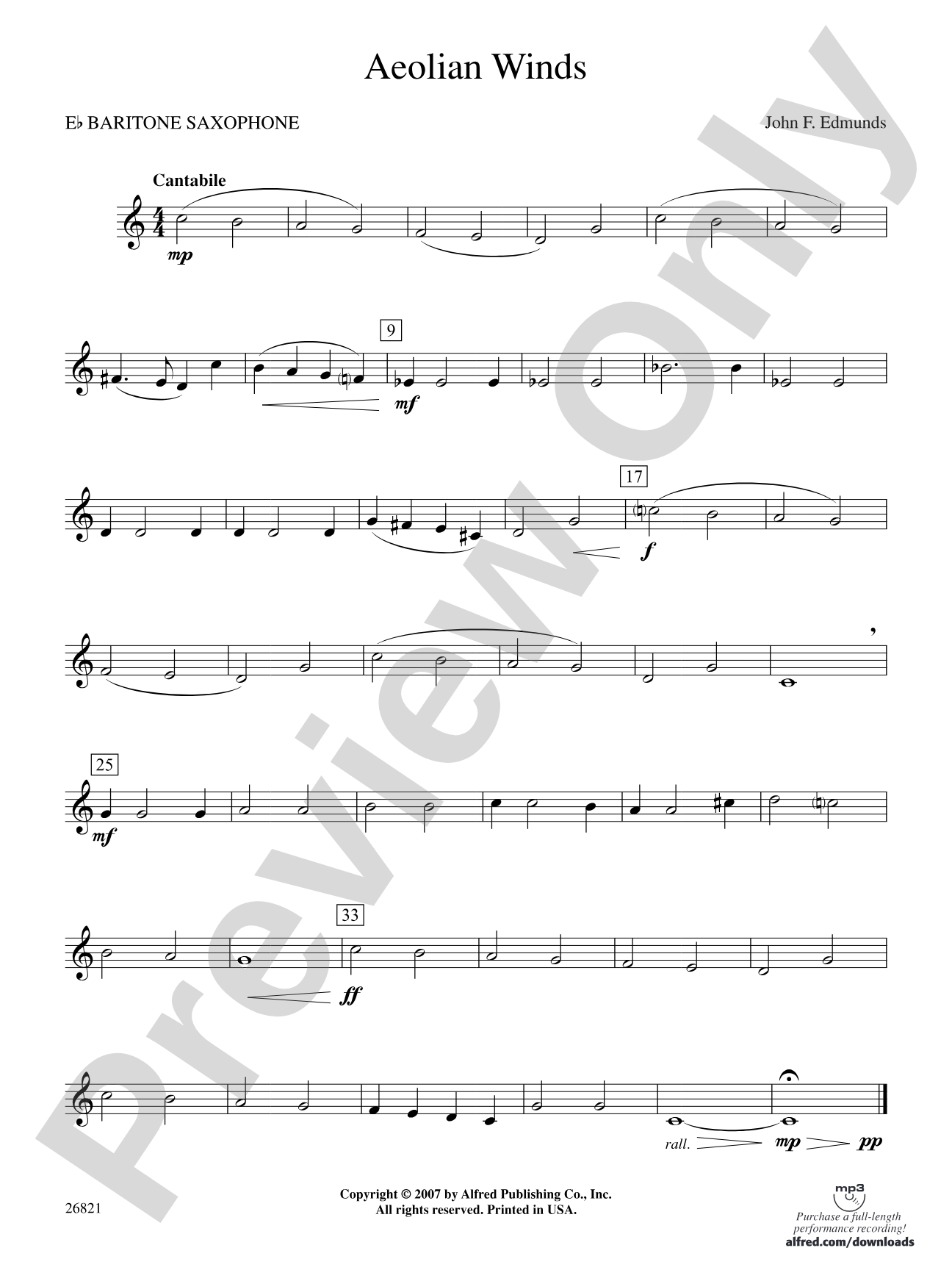 Aeolian Winds: E-flat Baritone Saxophone