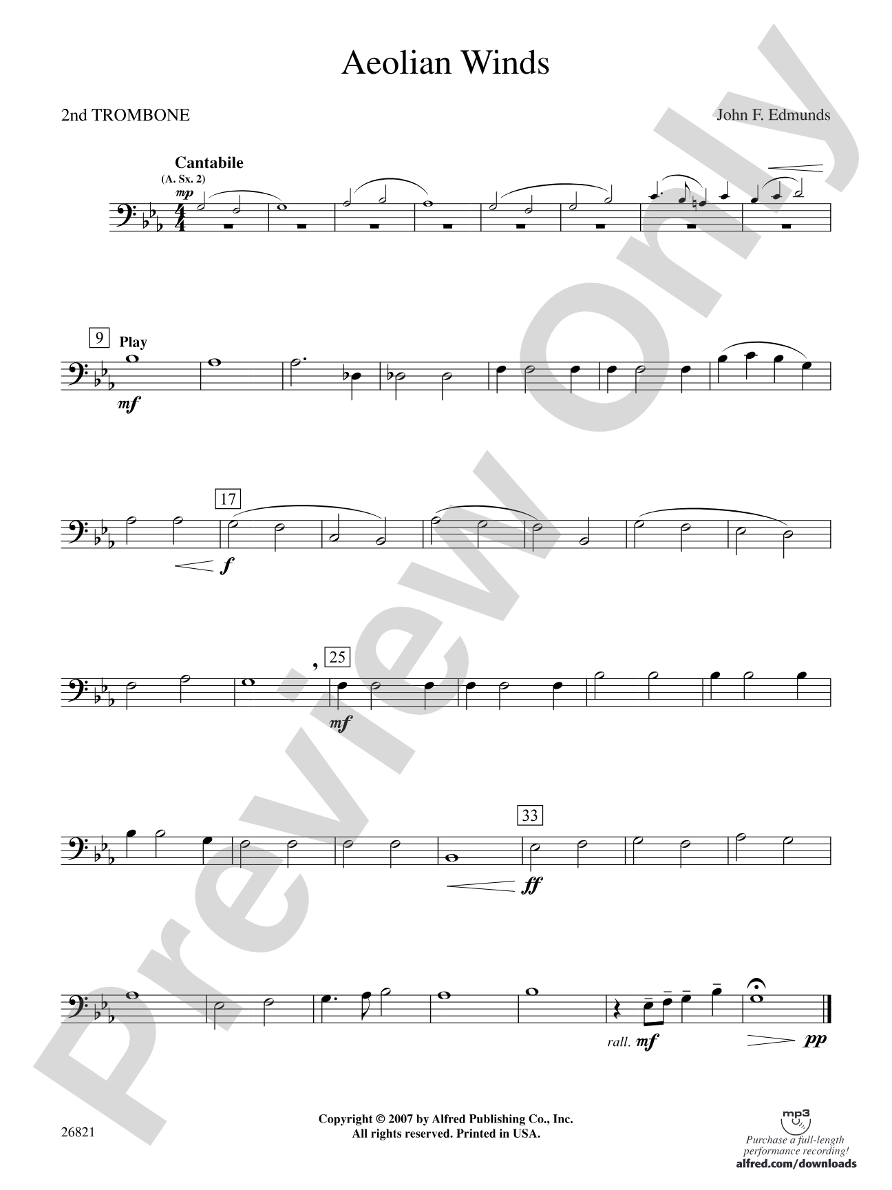 Aeolian Winds: 2nd Trombone