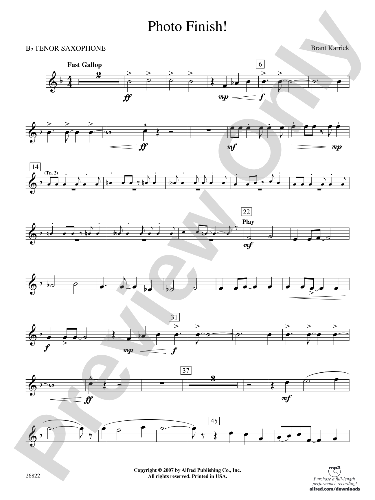 Photo Finish!: B-flat Tenor Saxophone