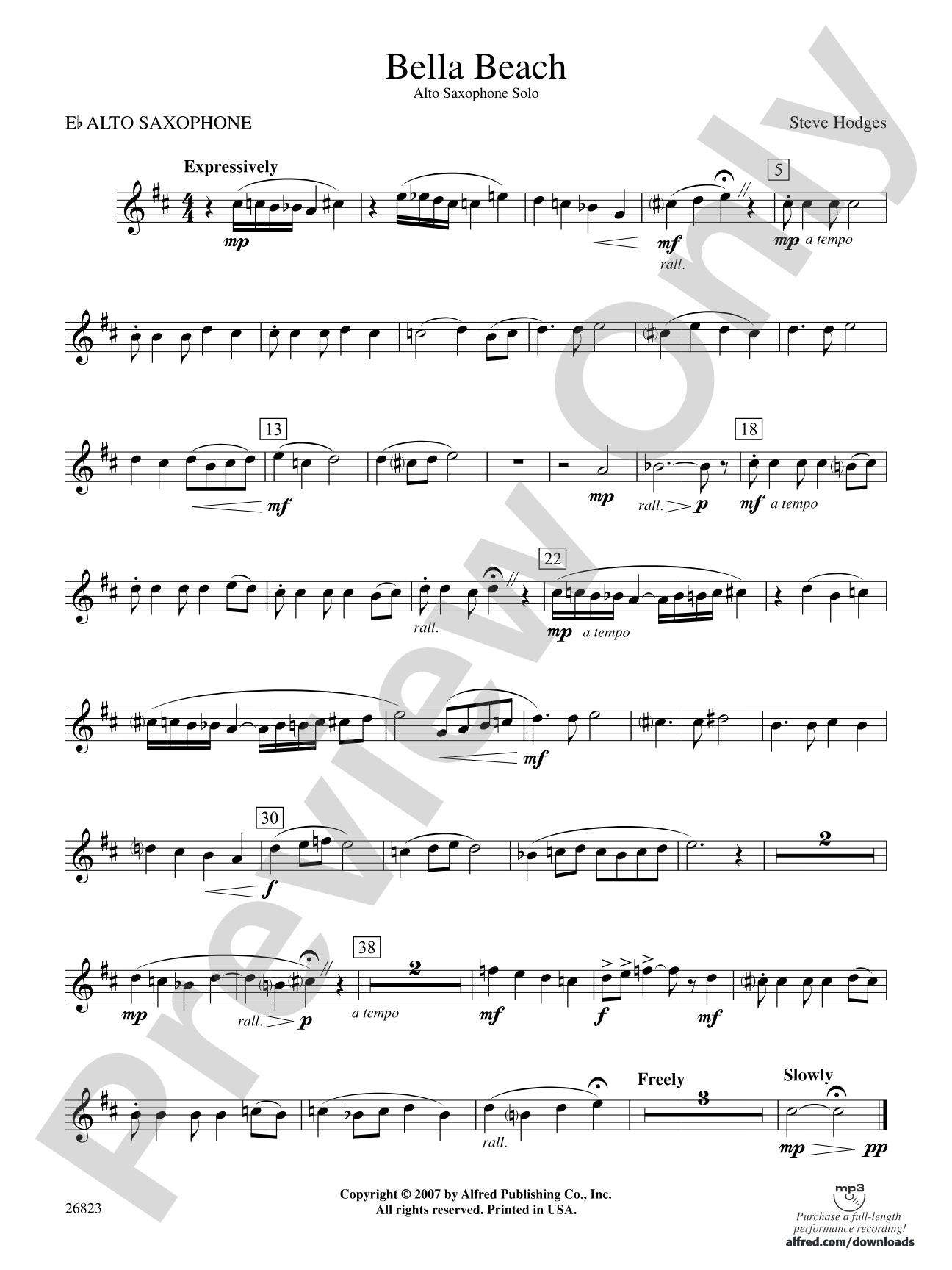 Bella Beach: 2nd E-flat Alto Saxophone