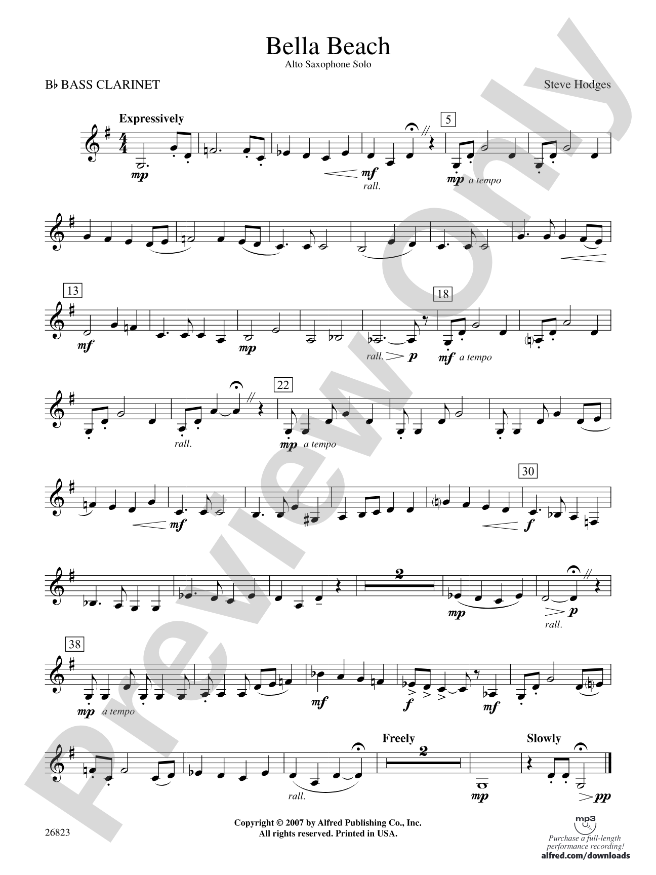 Bella Beach: B-flat Bass Clarinet