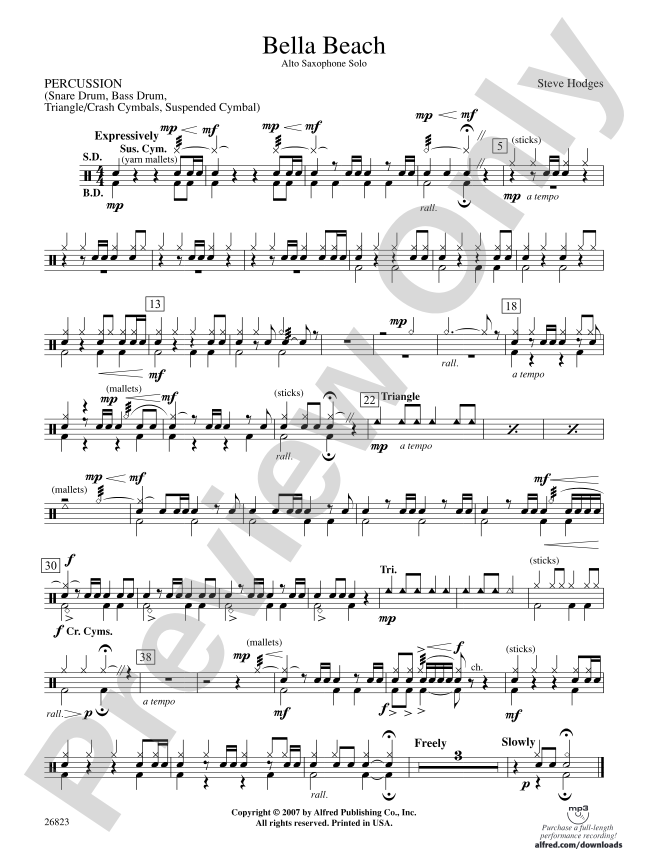 Bella Beach: 1st Percussion