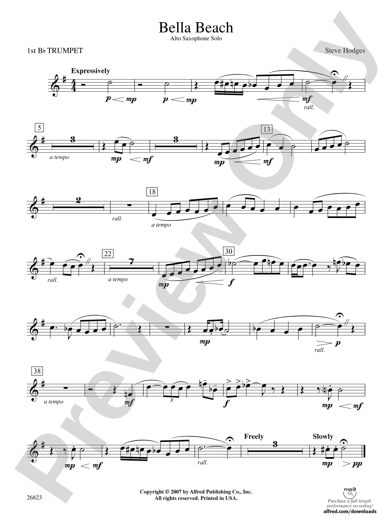 Bella Beach: 1st B-flat Trumpet