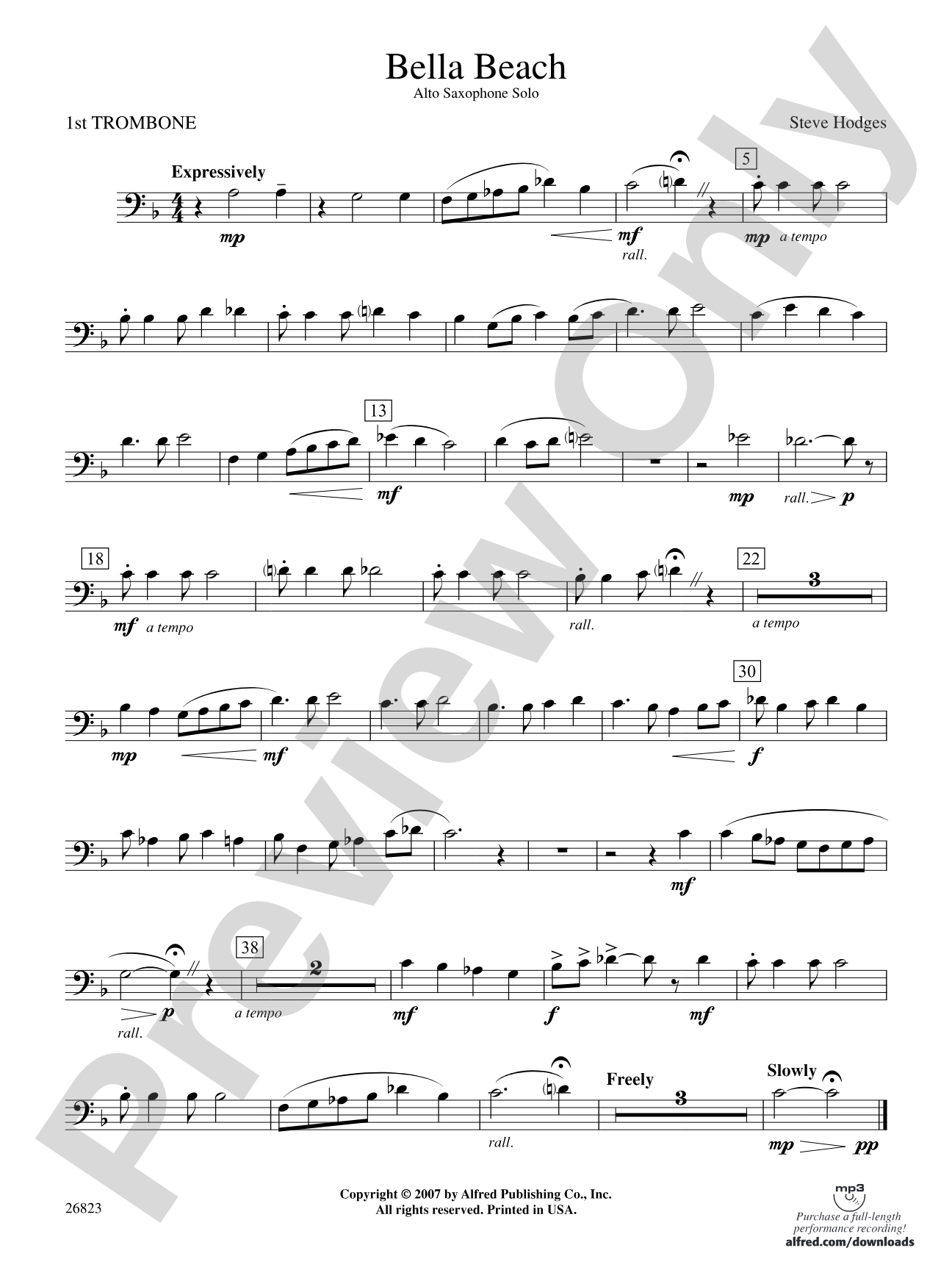 Bella Beach: 1st Trombone