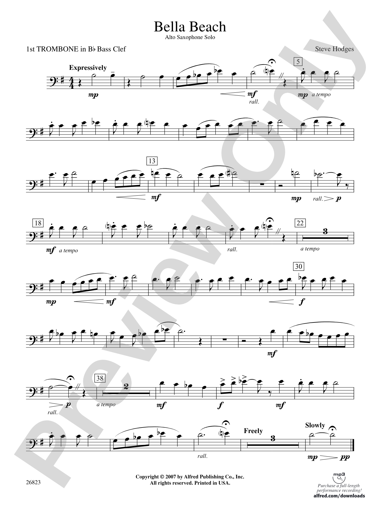 Bella Beach: (wp) 1st B-flat Trombone B.C.