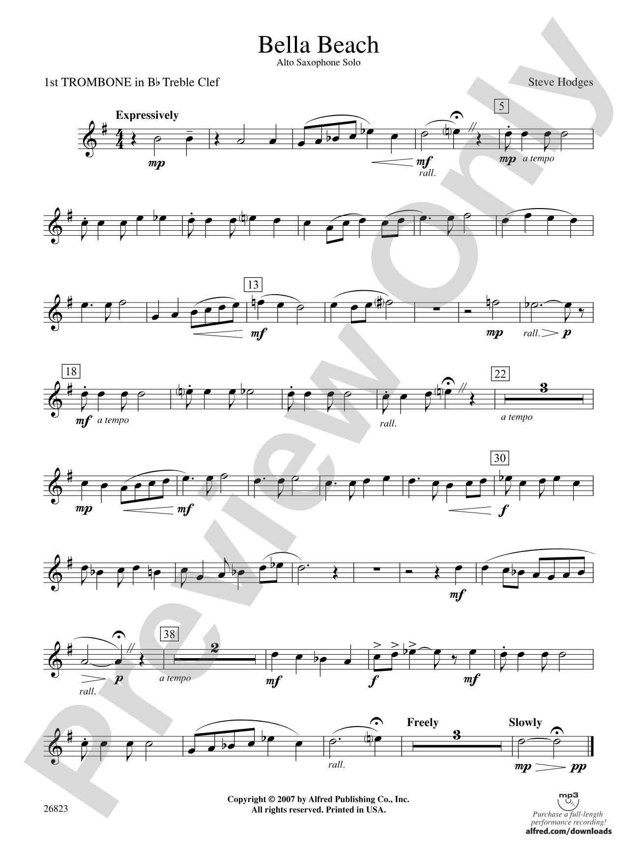 Bella Beach: (wp) 1st B-flat Trombone T.C.