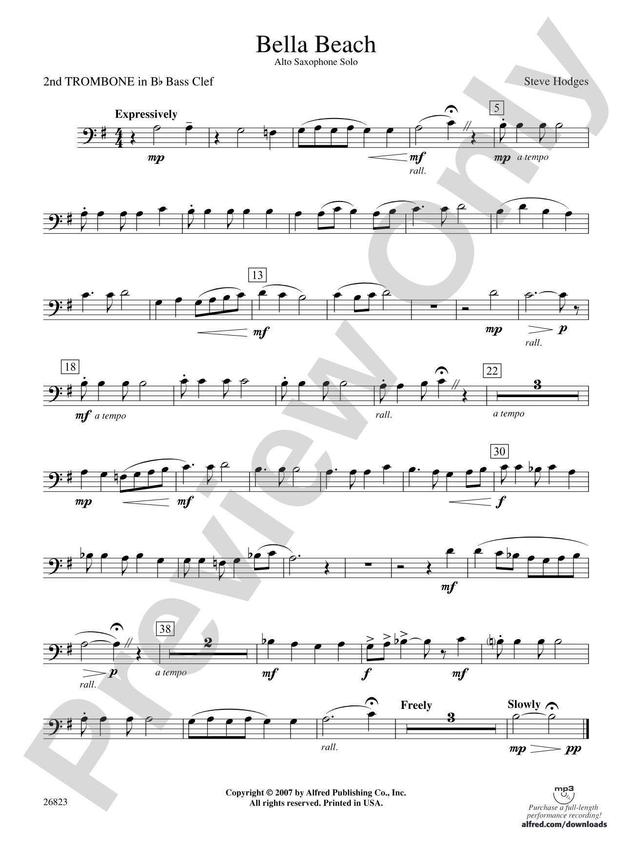 Bella Beach: (wp) 2nd B-flat Trombone B.C.