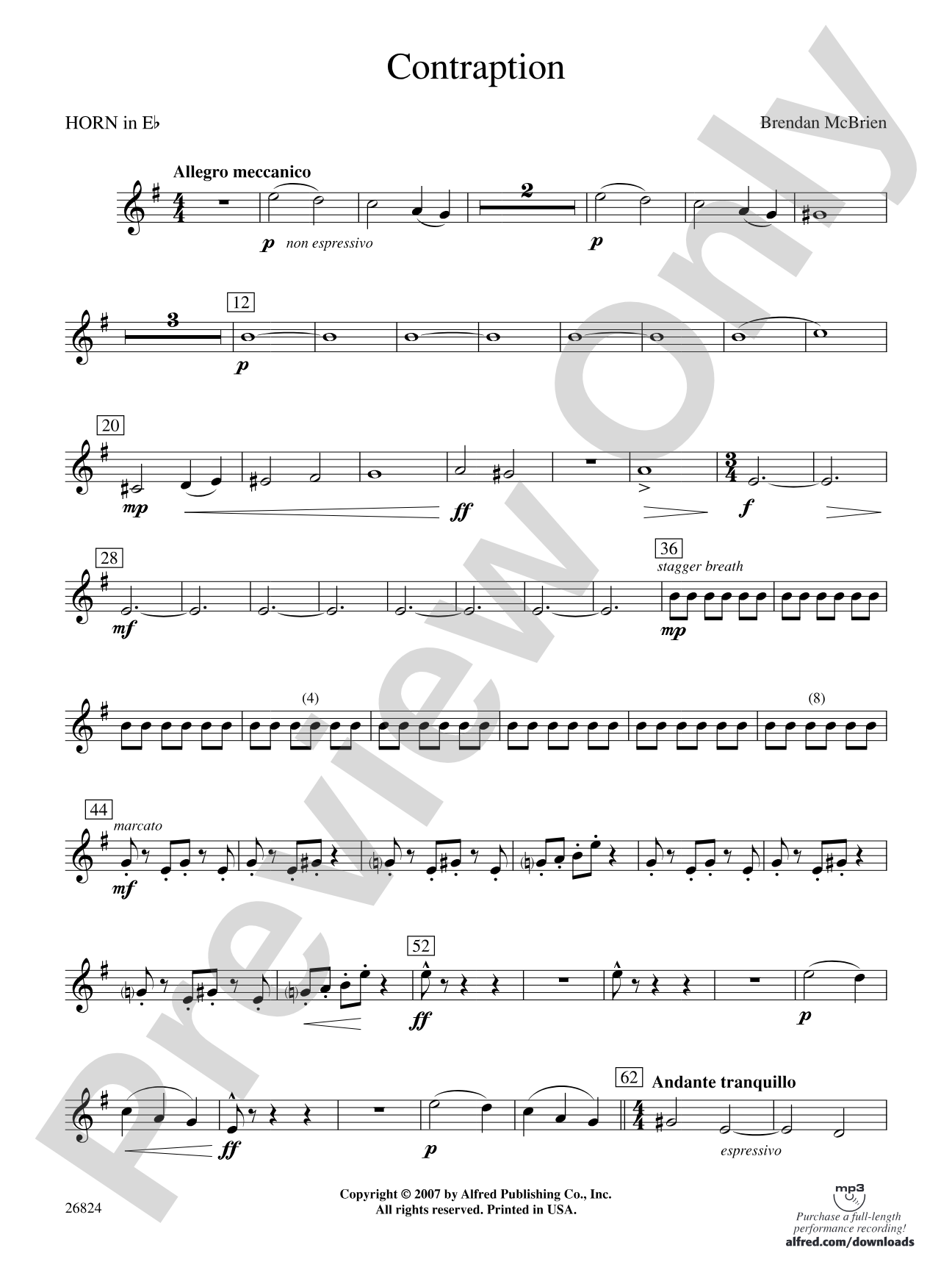 Contraption: (wp) 1st Horn in E-flat